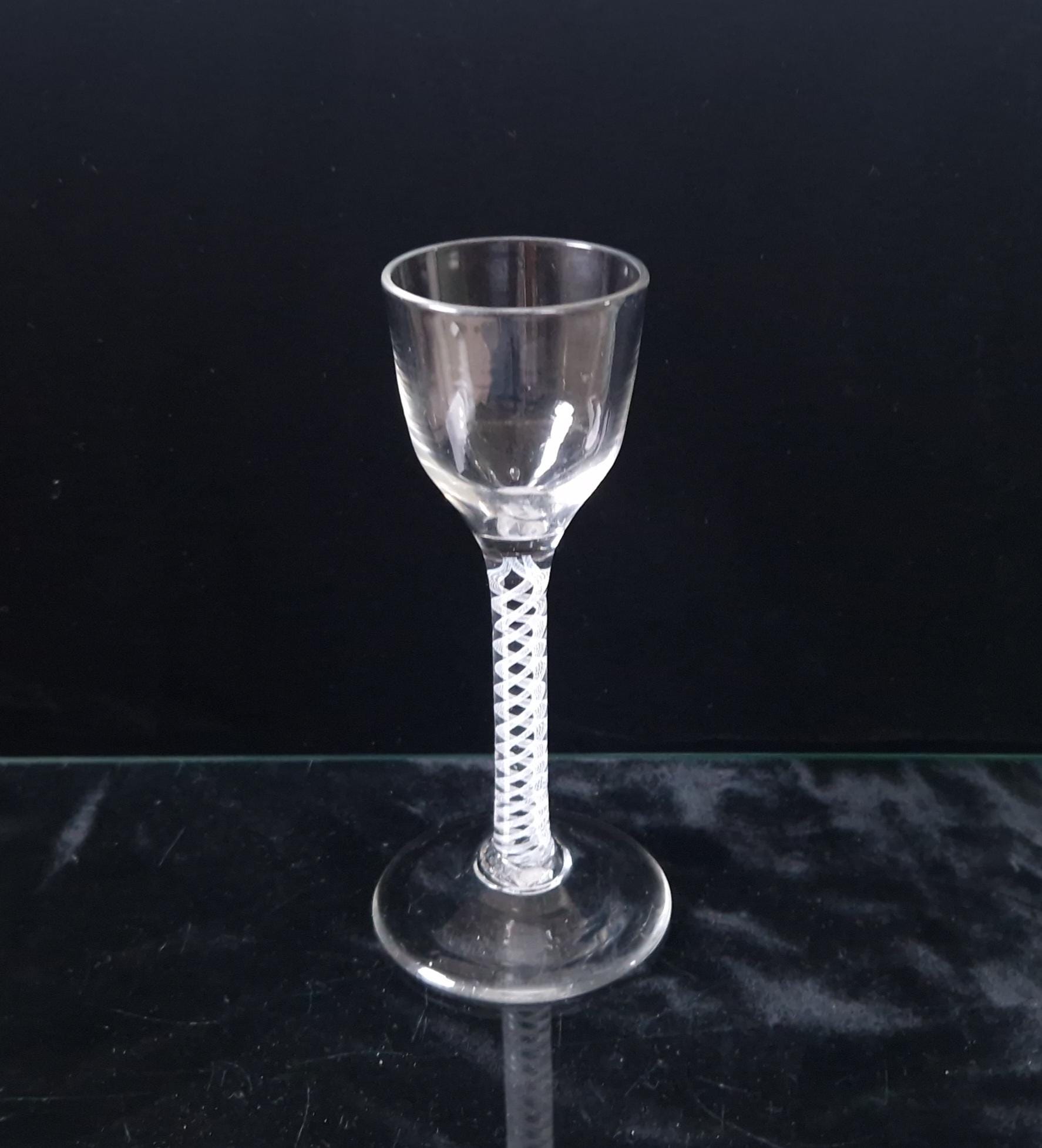 Georgian Opaque Twist Stem Wine Glass, c.1700s