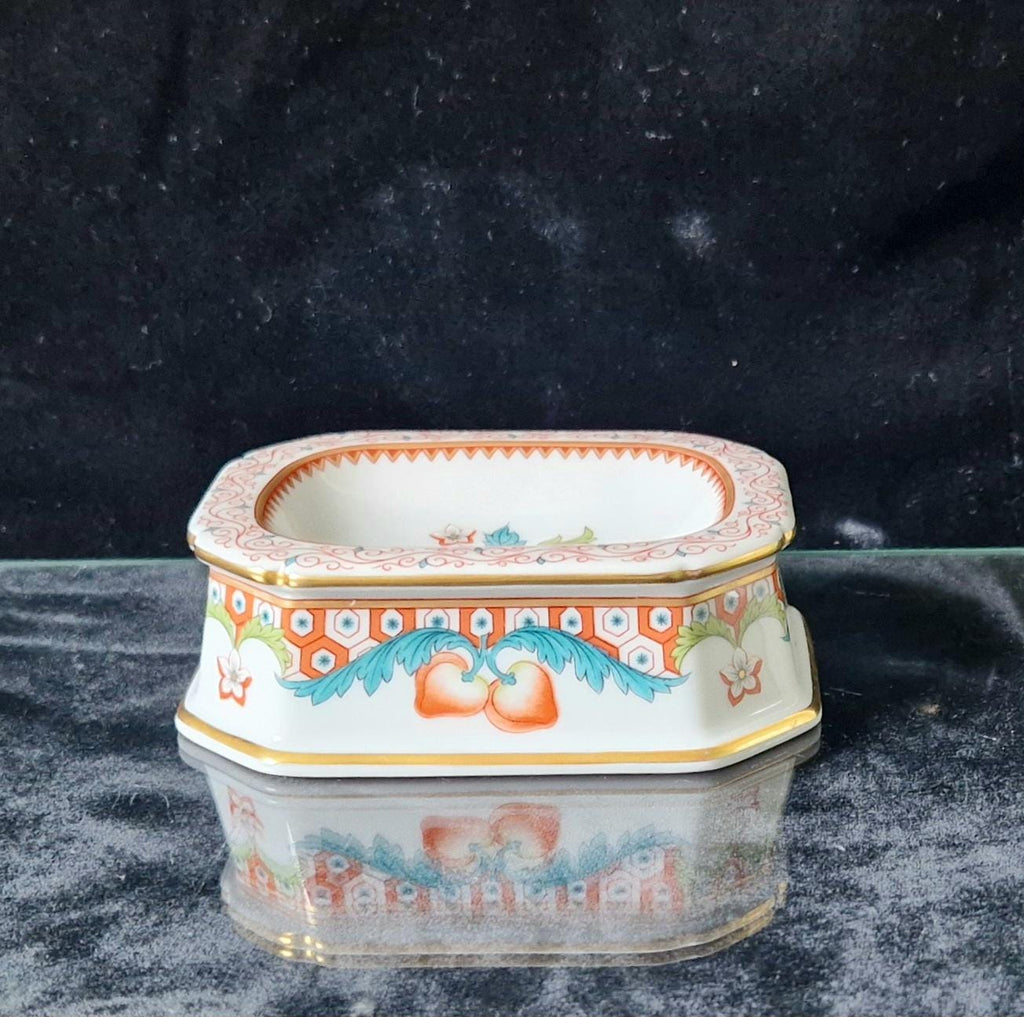 Vintage Vista Alegre Salt Open Table Trencher Fruit & Gilt Pattern