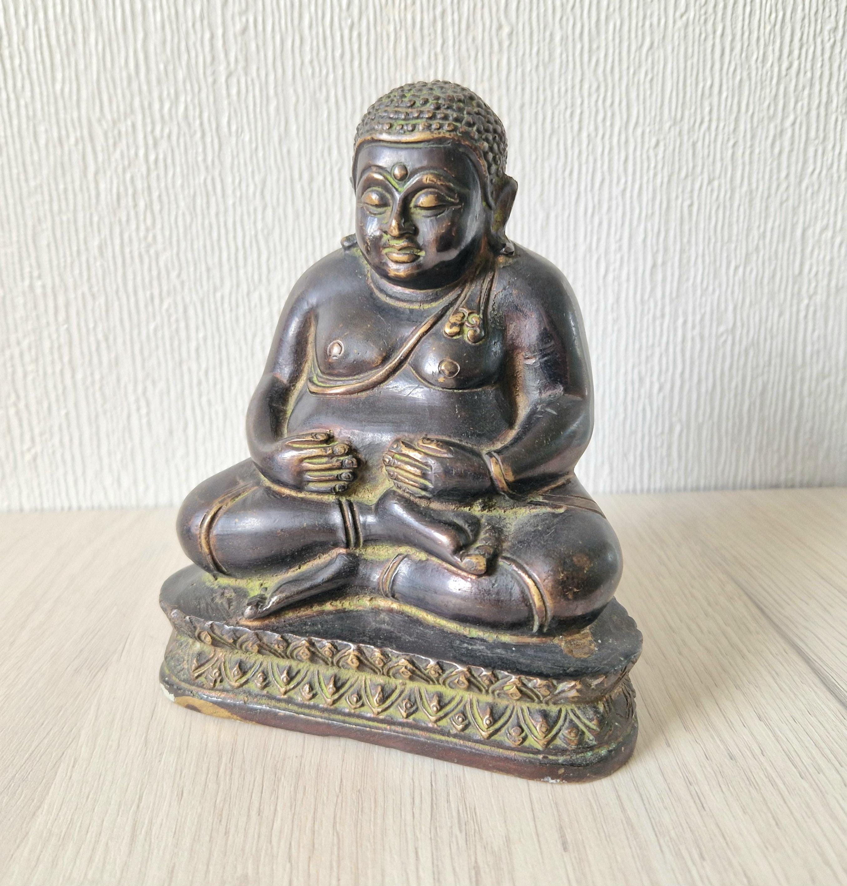 19th Century Bronze Sculpture of Phra Sangkachai Thai Buddhist Seated Diety