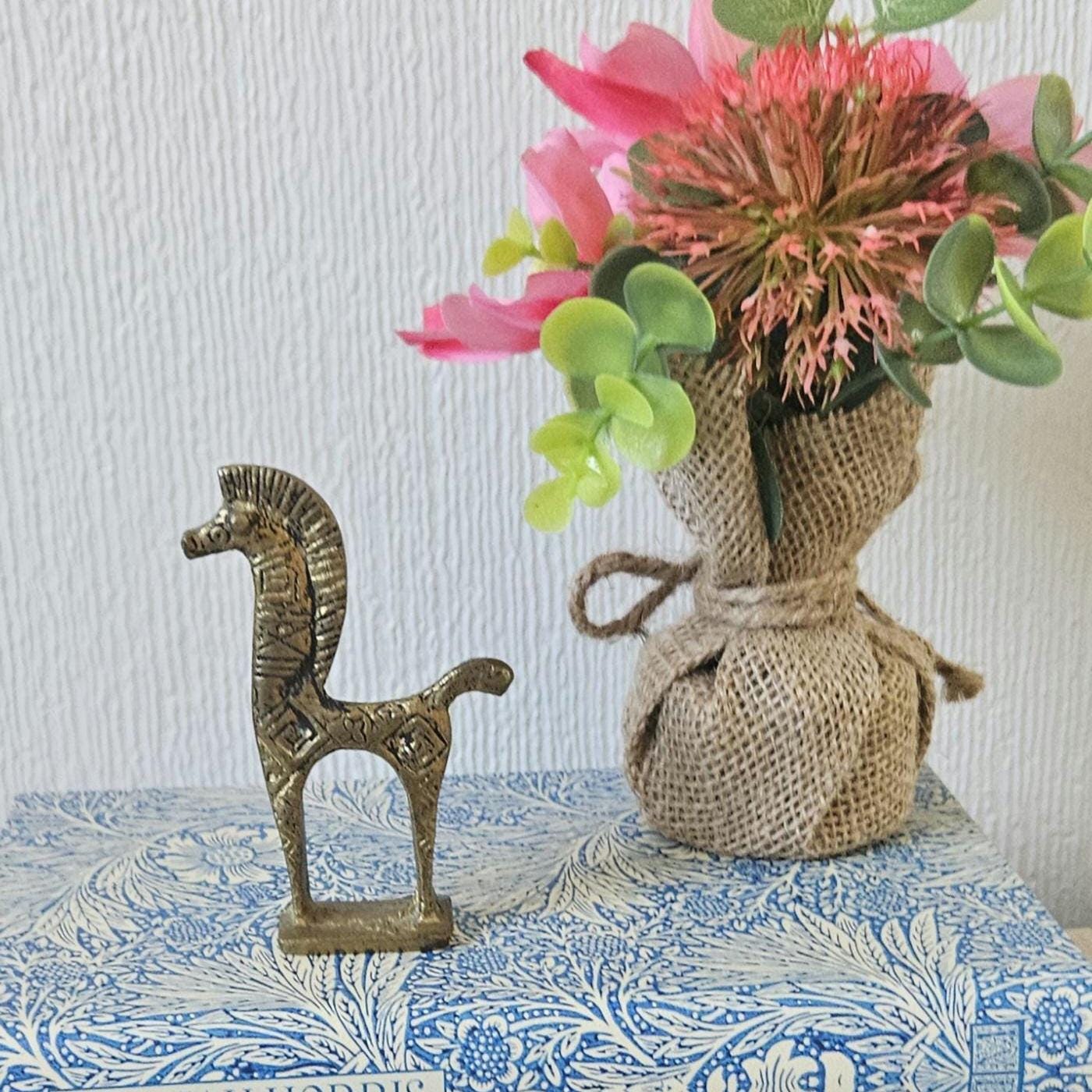 Mid-Century Brass Horse Figure: Greek Etruscan Style, 9cm Tall