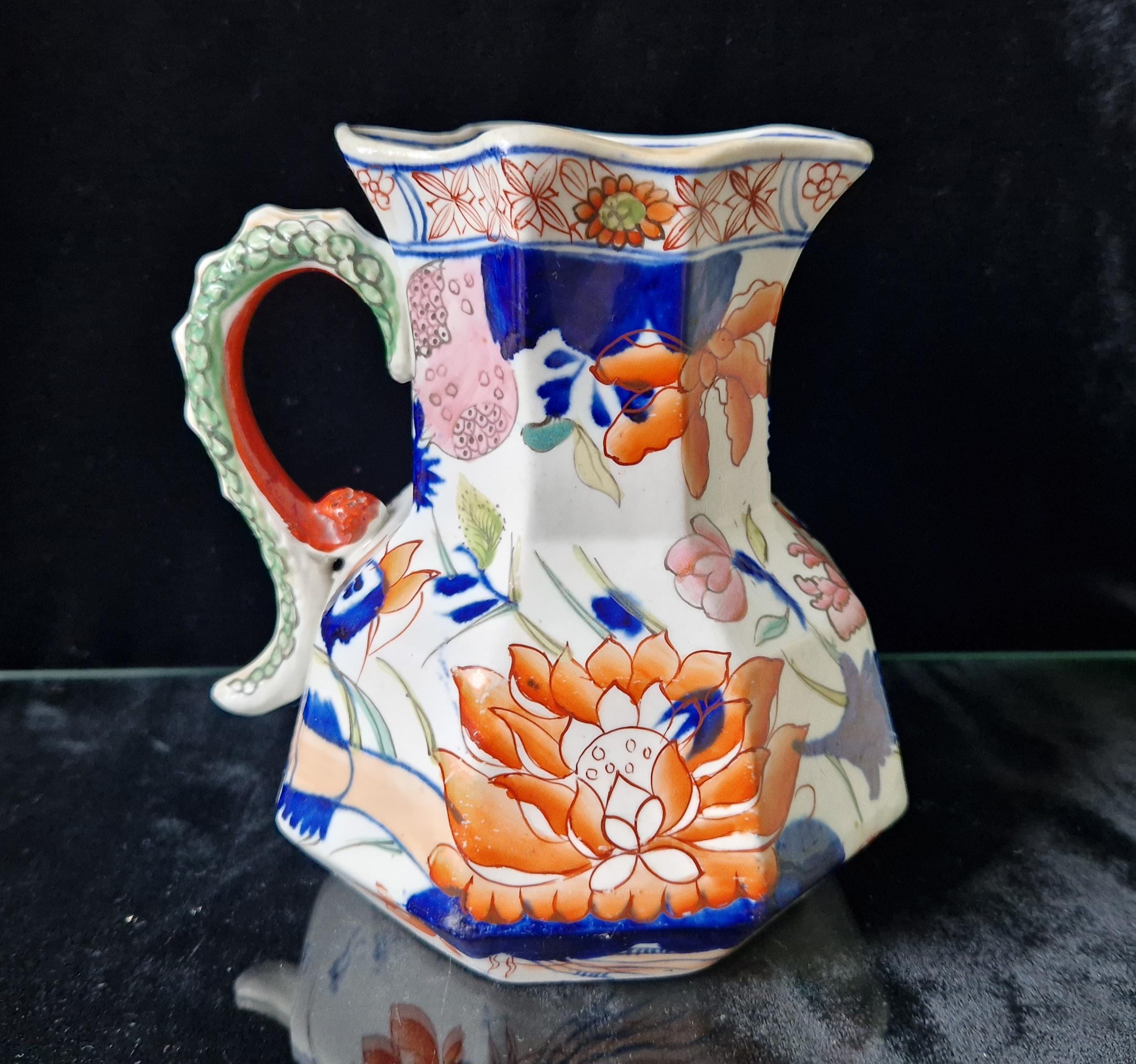 Early Mason's Ironstone China Imari Hydra Octagonal Jug Pitcher 5inch C1820 Incised 2-Line Mark