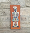 Mid-Century Art Wall Tile  Continental Figural Glazed Ceramic Large Plaque Vintage