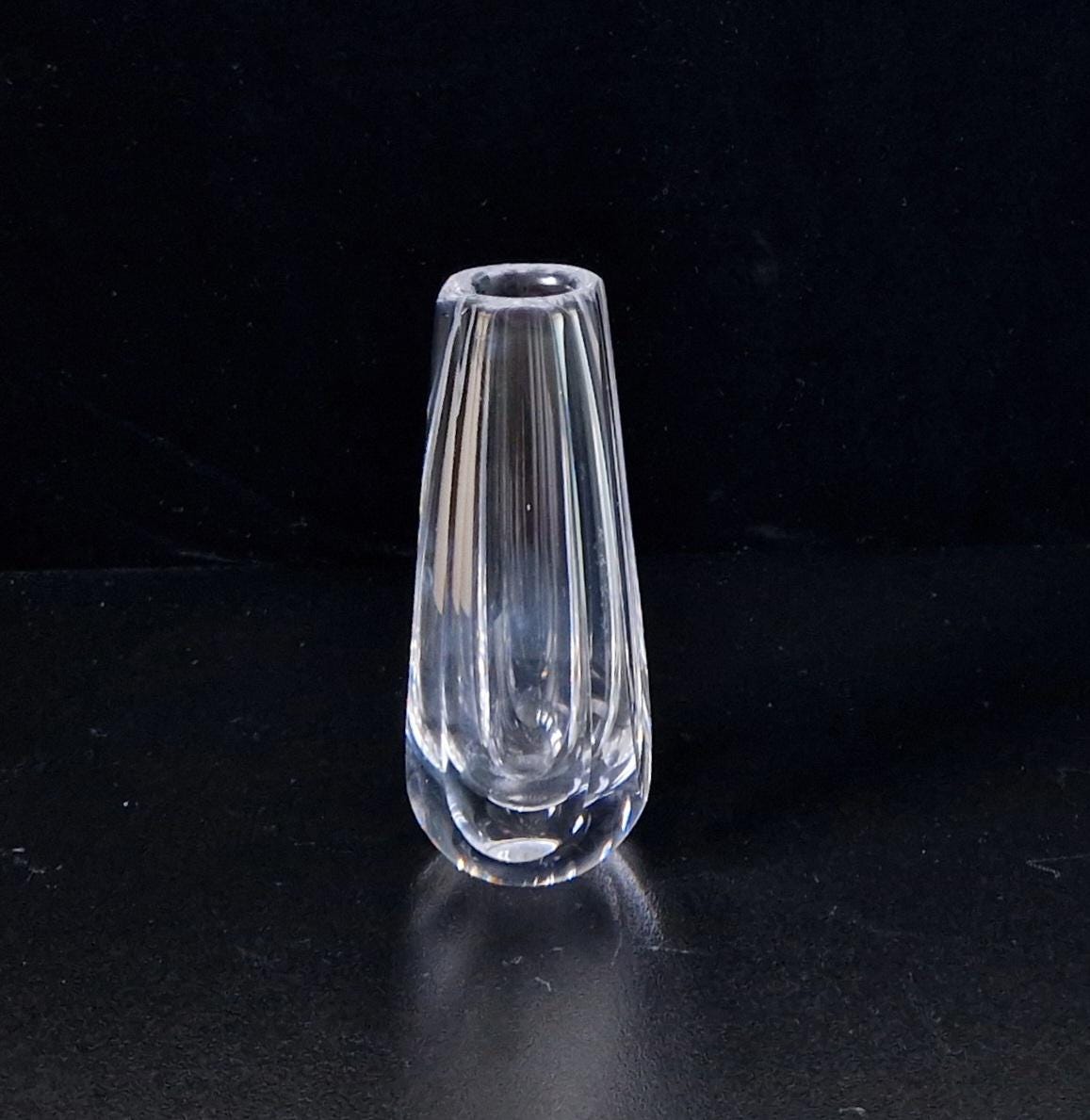 Vintage Orrefors Crystal Teardrop Glass Posy Vase 11cm #2675