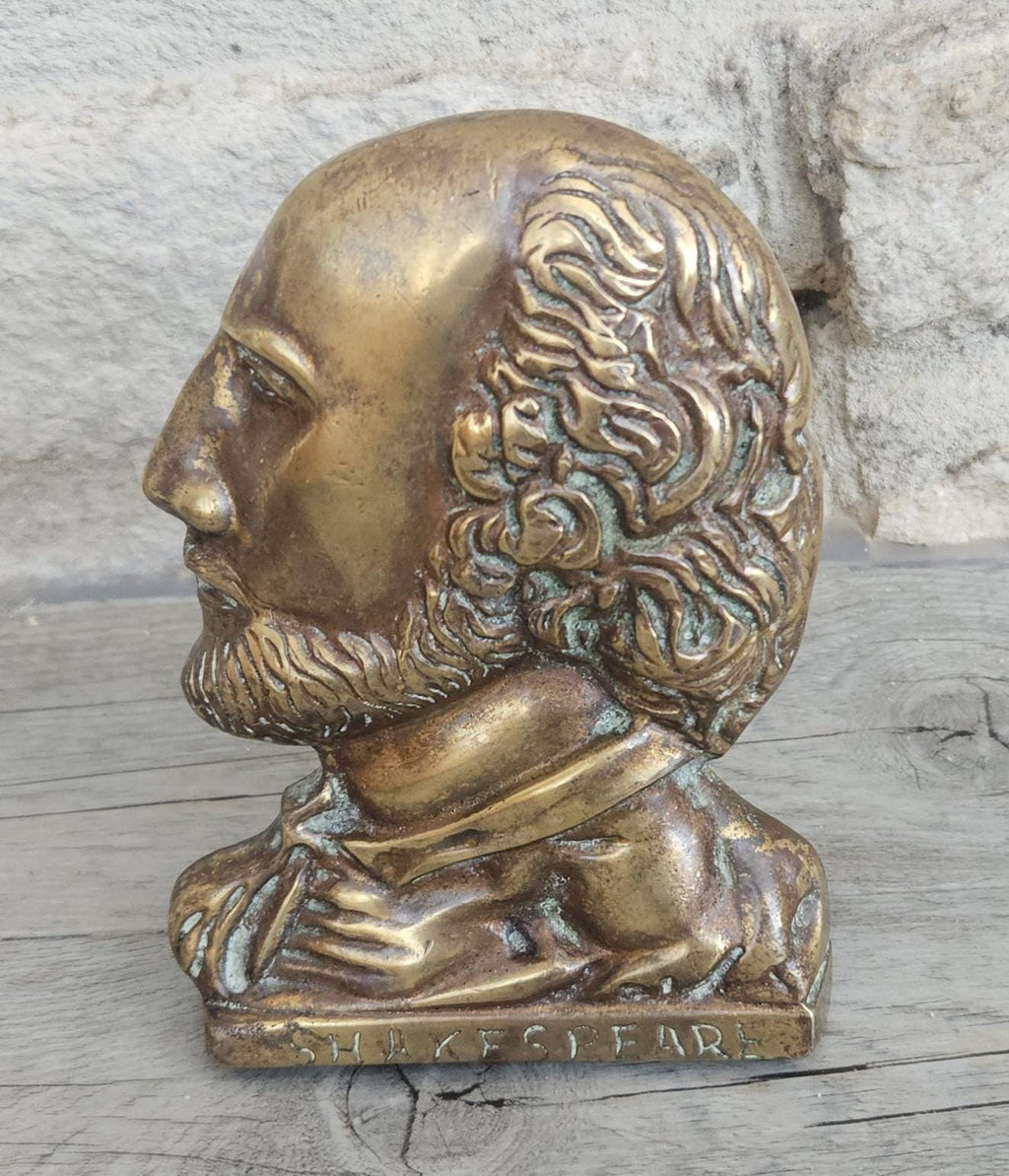 Vintage Brass William Shakespear Door Knocker 12cm X 9cm