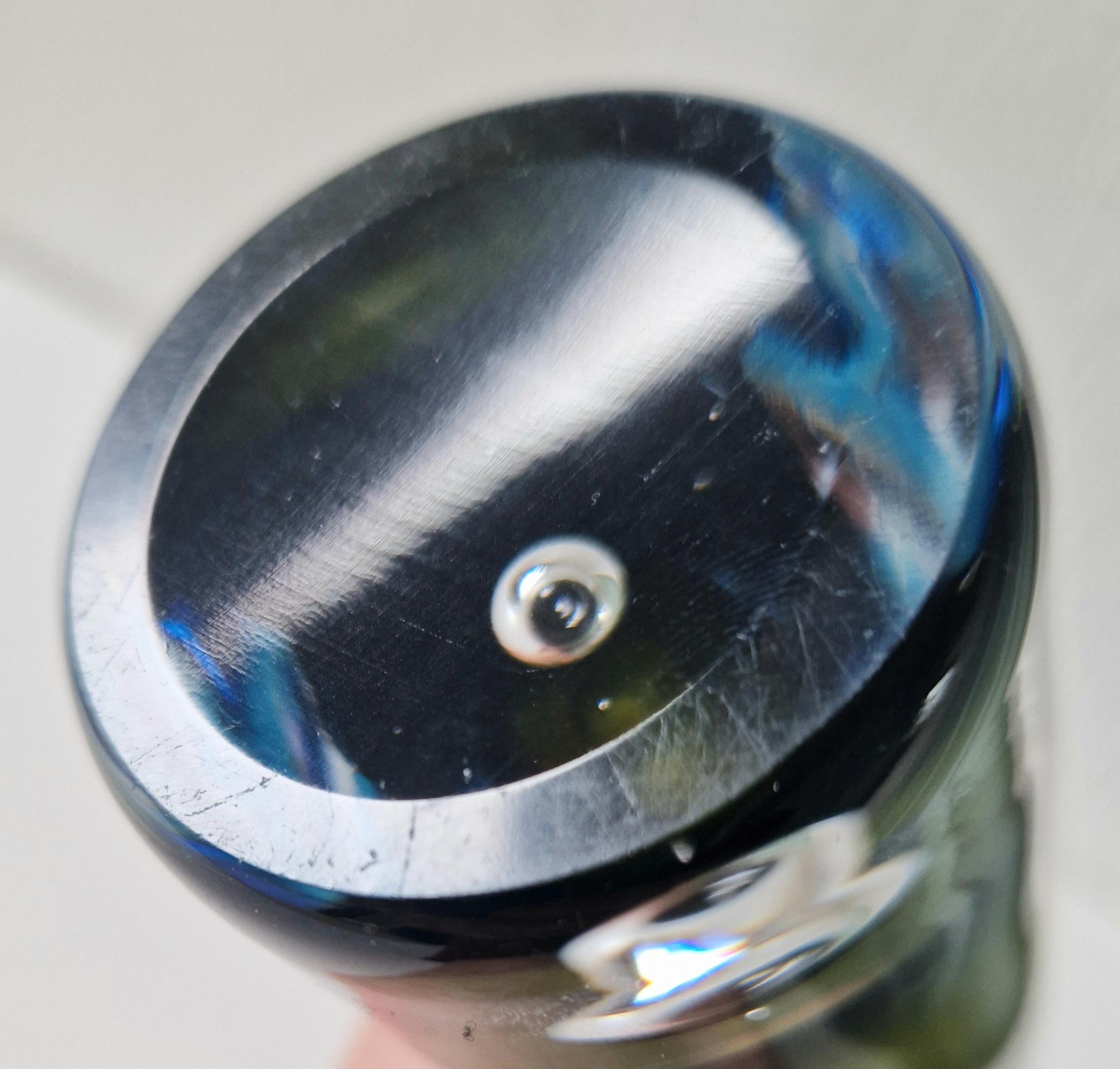 Vicke Lindstrand Kosta Sommerso Art Glass Vase: 1950s Modernist Cylinder