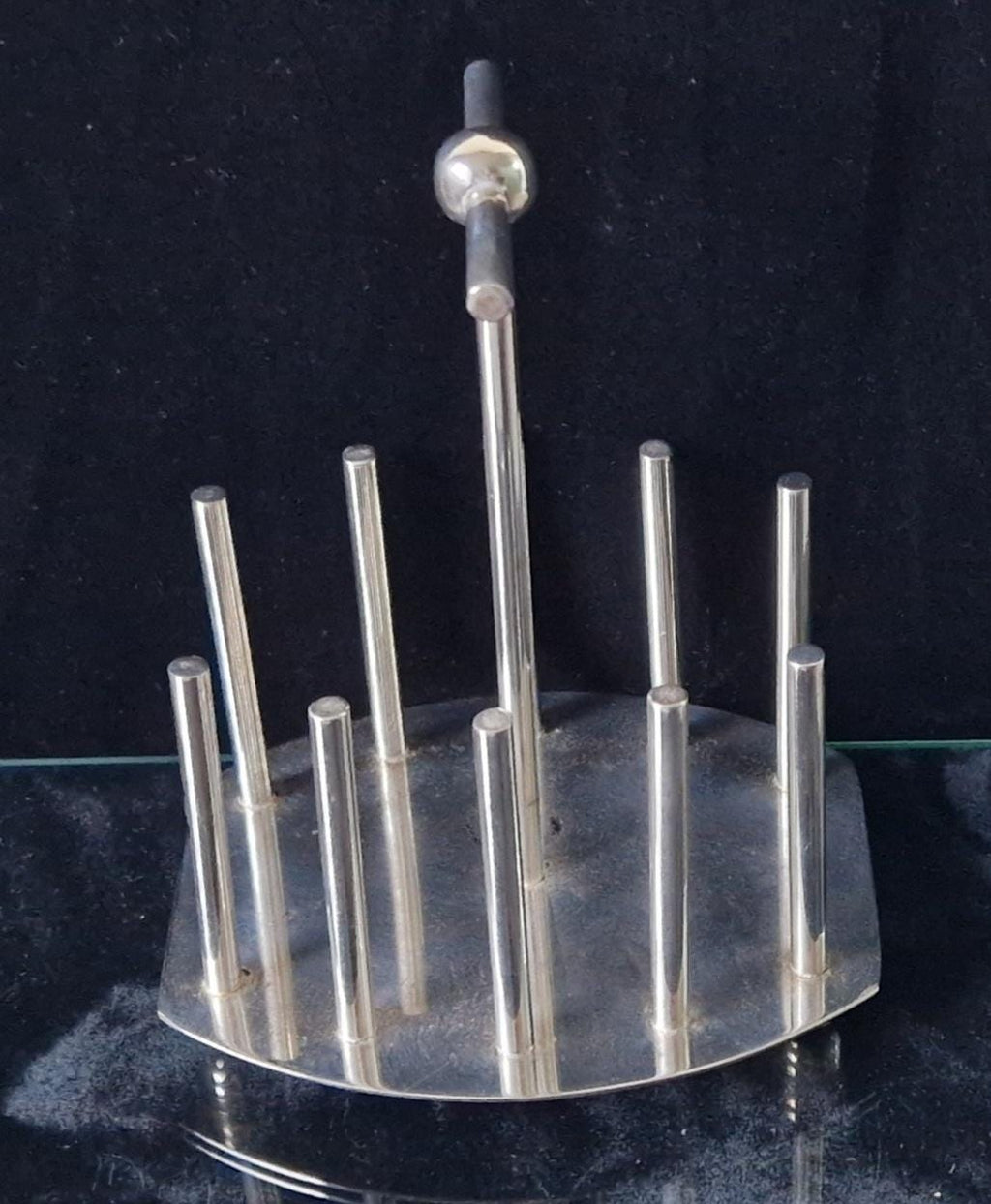 Fine Dr Christopher Dresser Design Silver Plated Toast Rack Oval Base 20th Century