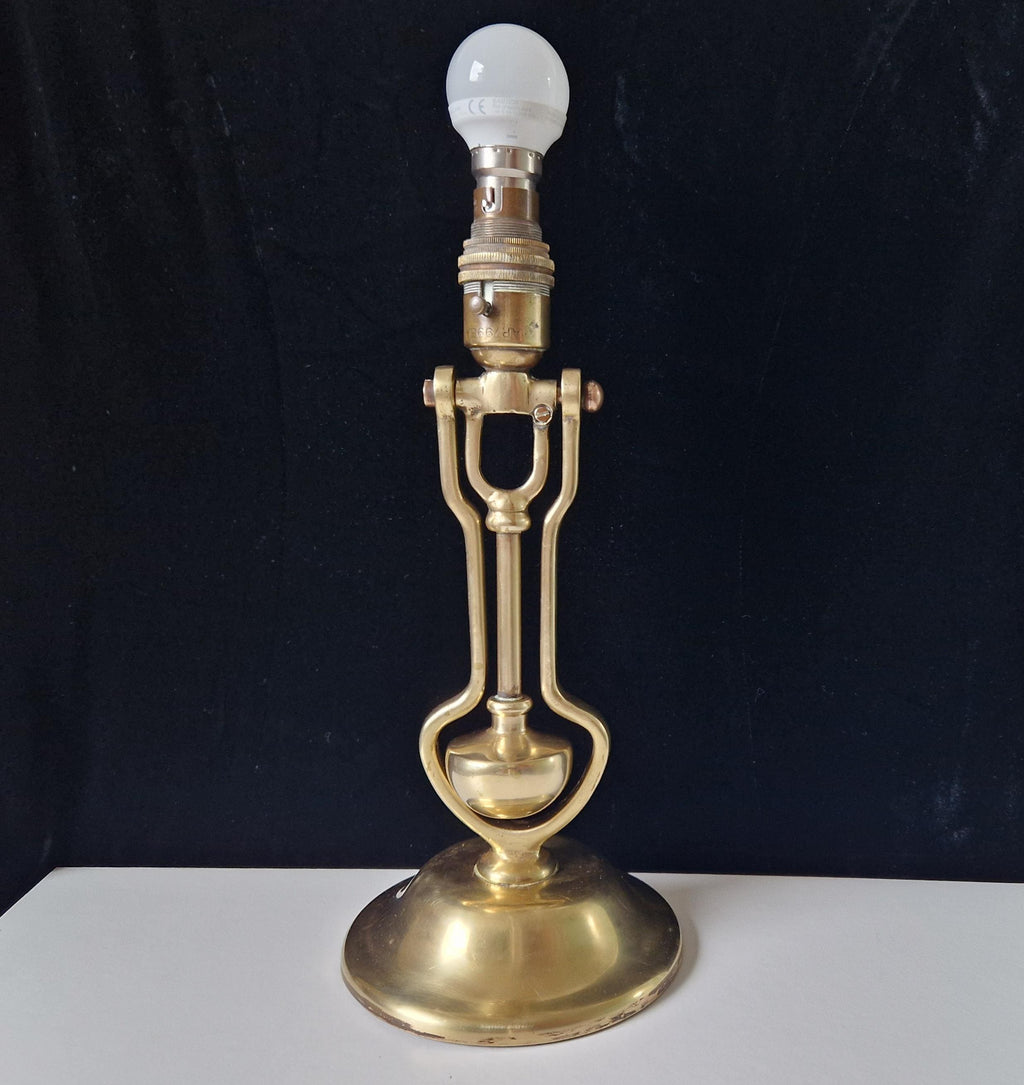 Antique Solid Brass Mariner's Electric Gimbal Wall/Table Lamp