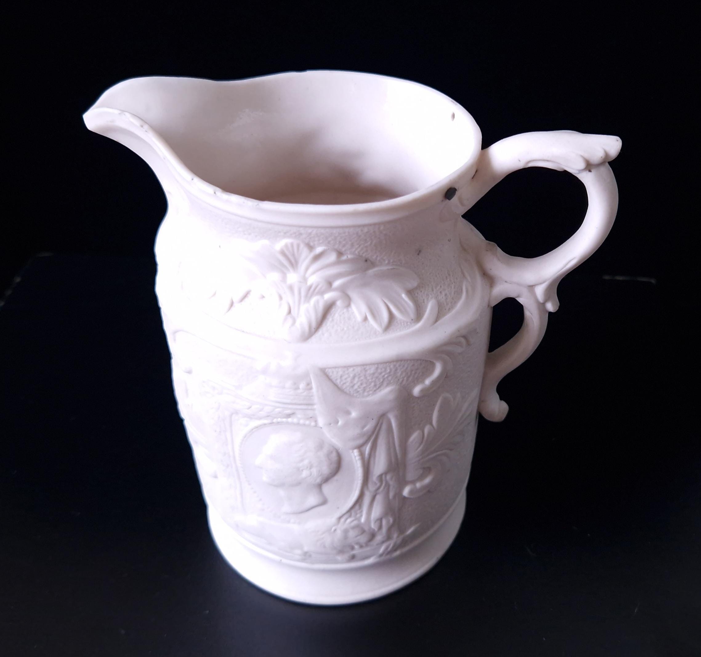 19th Century Parian Ware Duke Of Wellington Commemorative Pitcher Jug