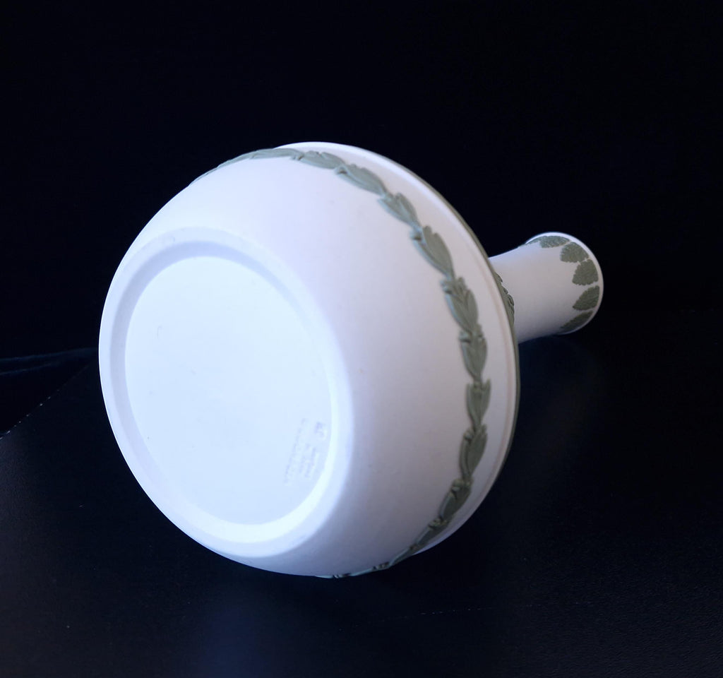 Vintage Wedgwood Jasperware Sage on White Parnassus Vase