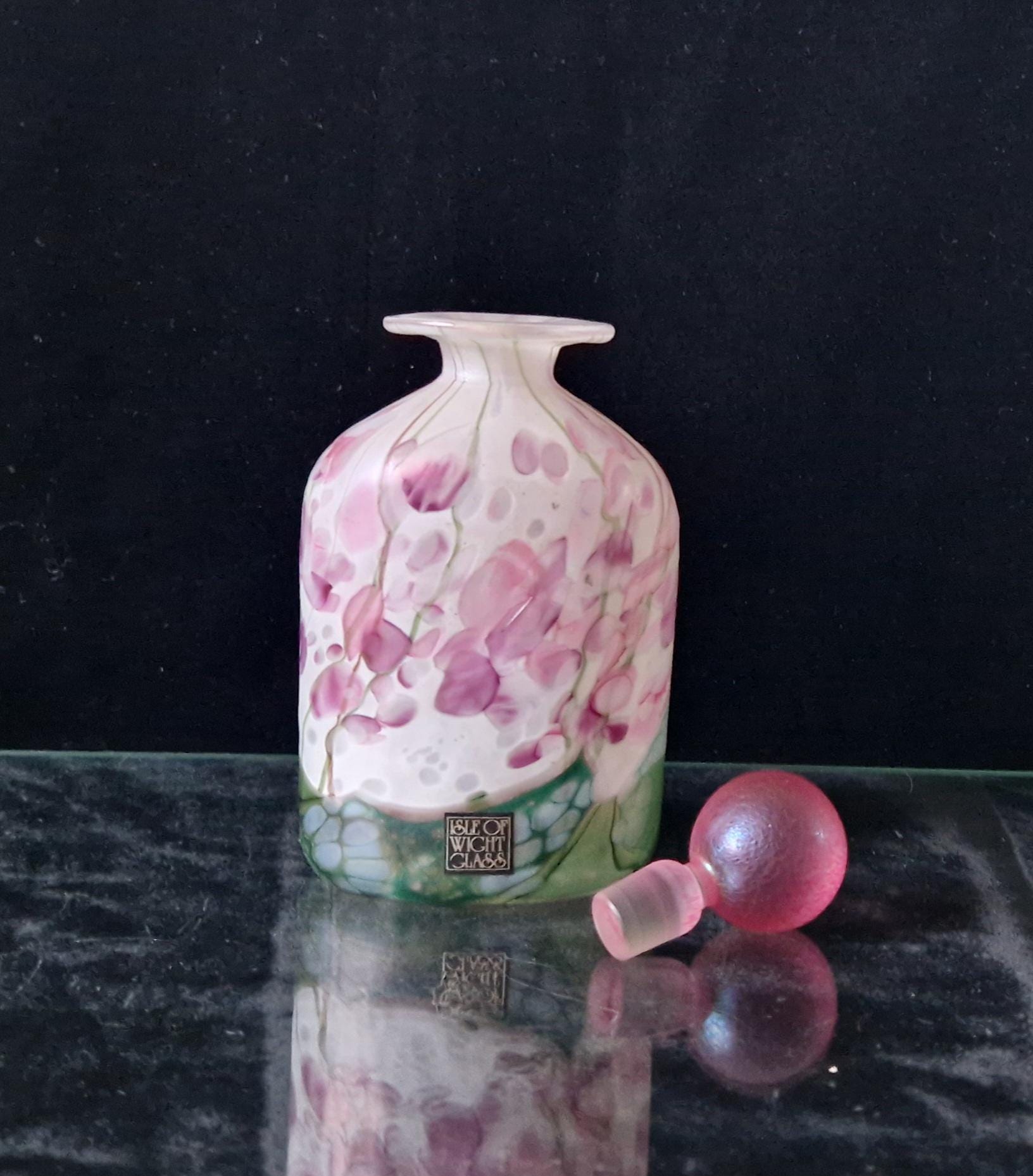 Vintage Isle Of White Glass Perfume Bottle, Lilac Flower Garden, Michael & Elizabeth Harris