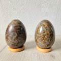 2 x Antique Large Cornish Serpentine Decorative Mineral Eggs 10cm (4 inch)