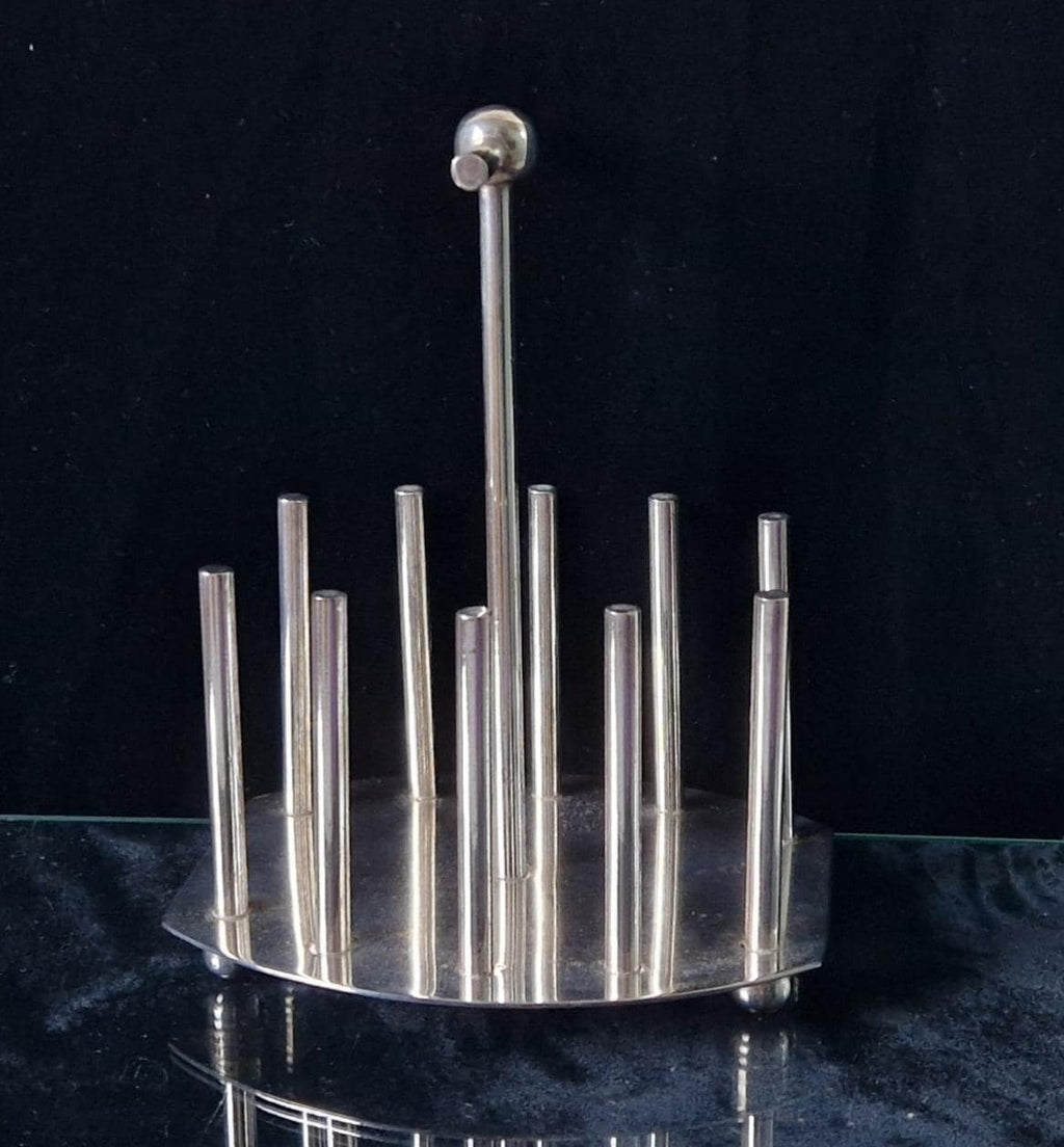 Fine Dr Christopher Dresser Design Silver Plated Toast Rack Oval Base 20th Century