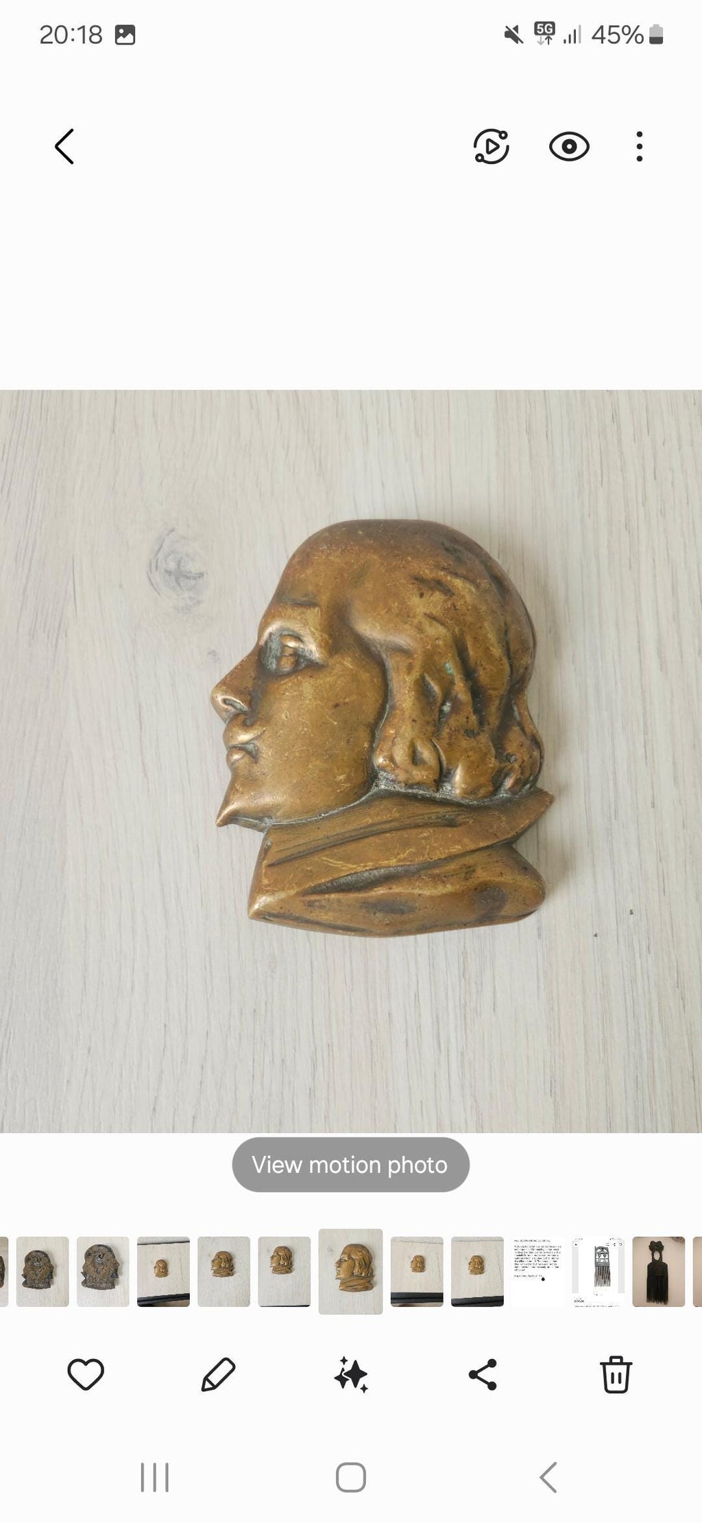 Antique Bronze William Shakespeare Portrait Wall Plaque 10cm X 8cm Heavy Rare