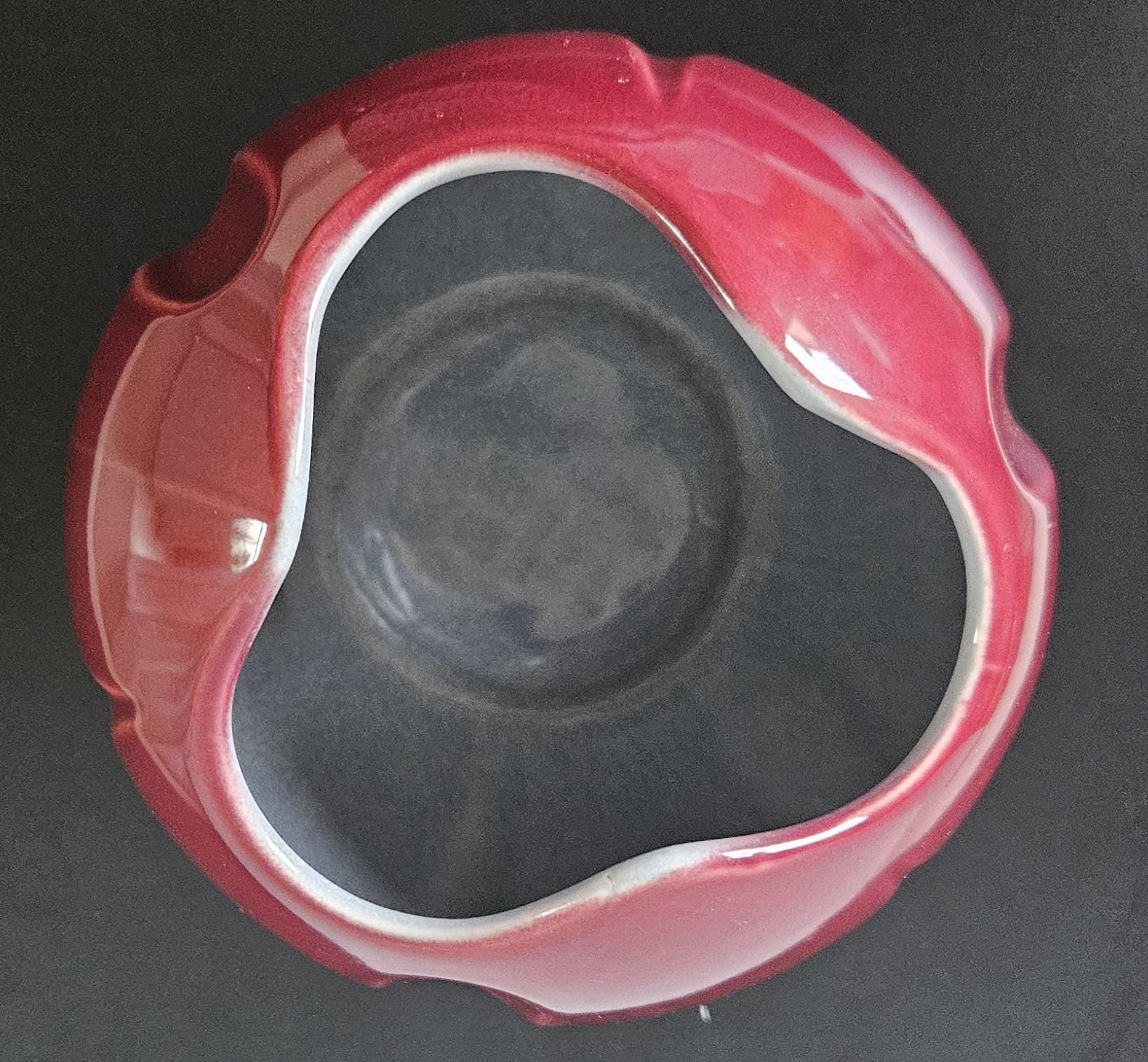 Vintage Art Deco Style Globe Vase Cerise Tulip Vase Made in England