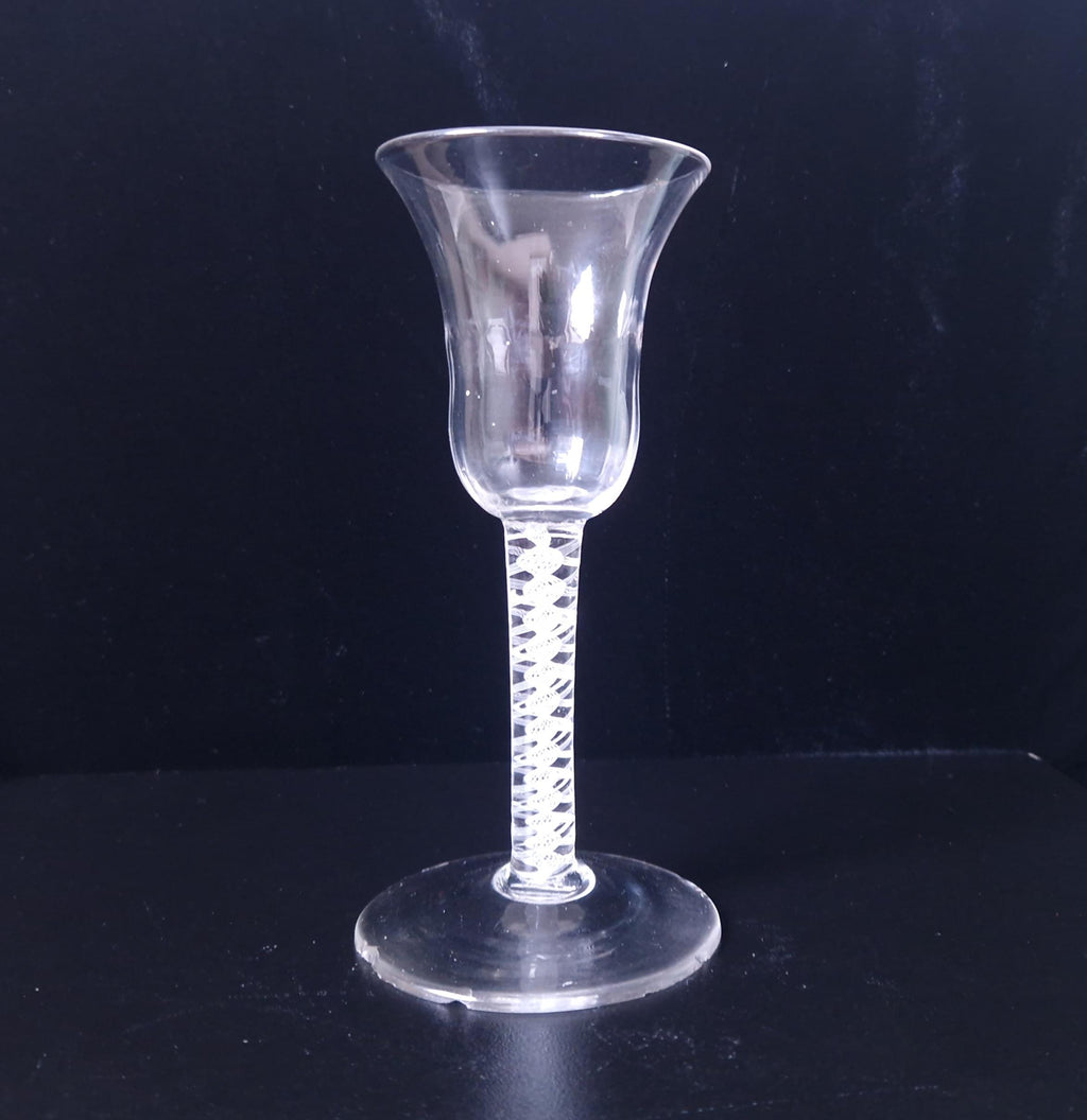18th Century Wine Glass, Opaque Airtwist Stem (Chipped Foot)