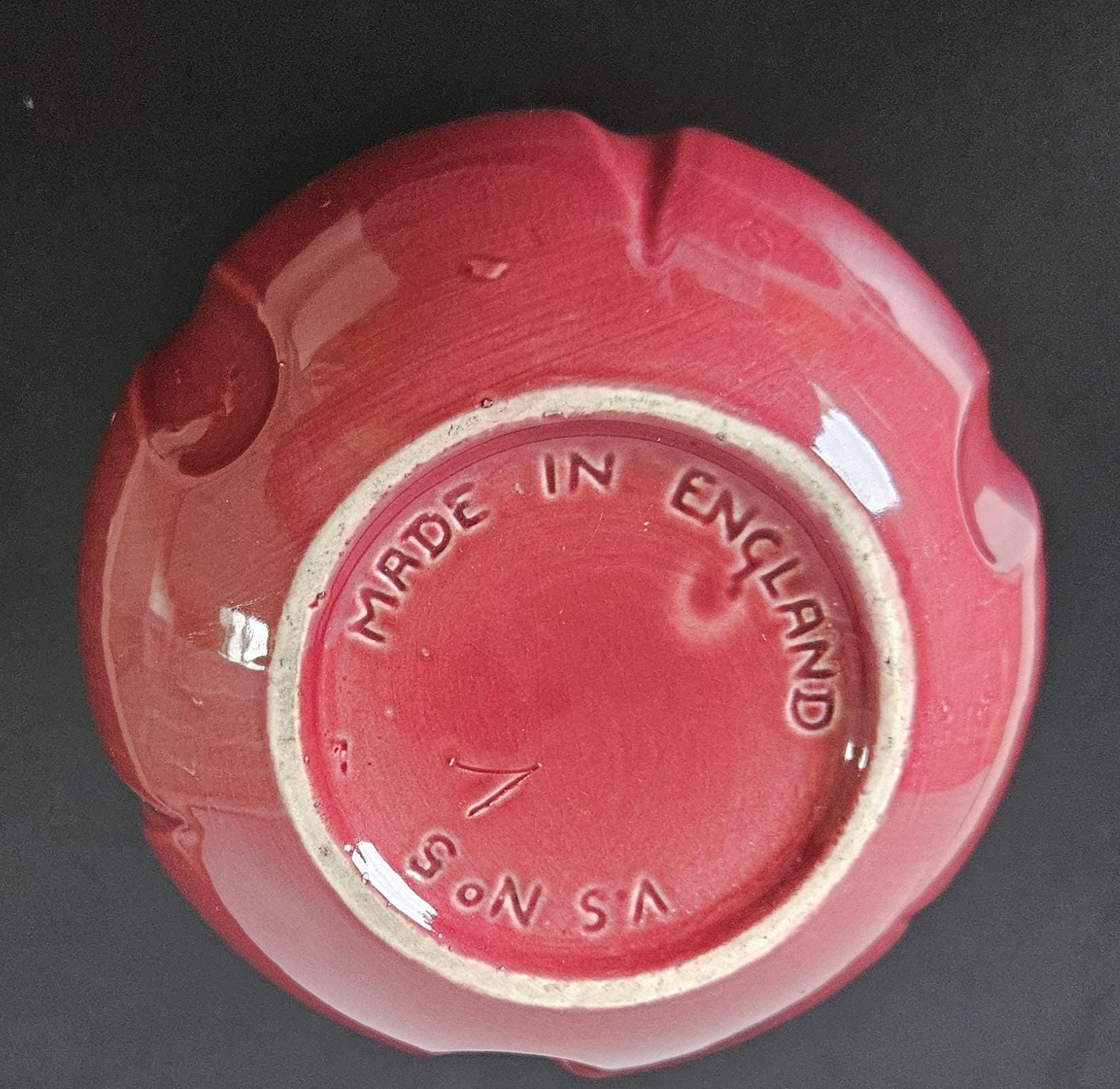 Vintage Art Deco Style Globe Vase Cerise Tulip Vase Made in England