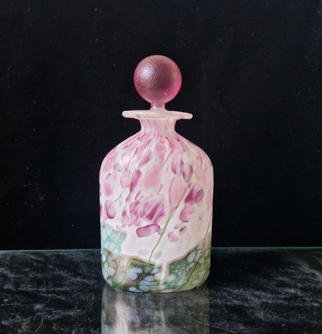 Vintage Isle Of White Glass Perfume Bottle, Lilac Flower Garden, Michael & Elizabeth Harris