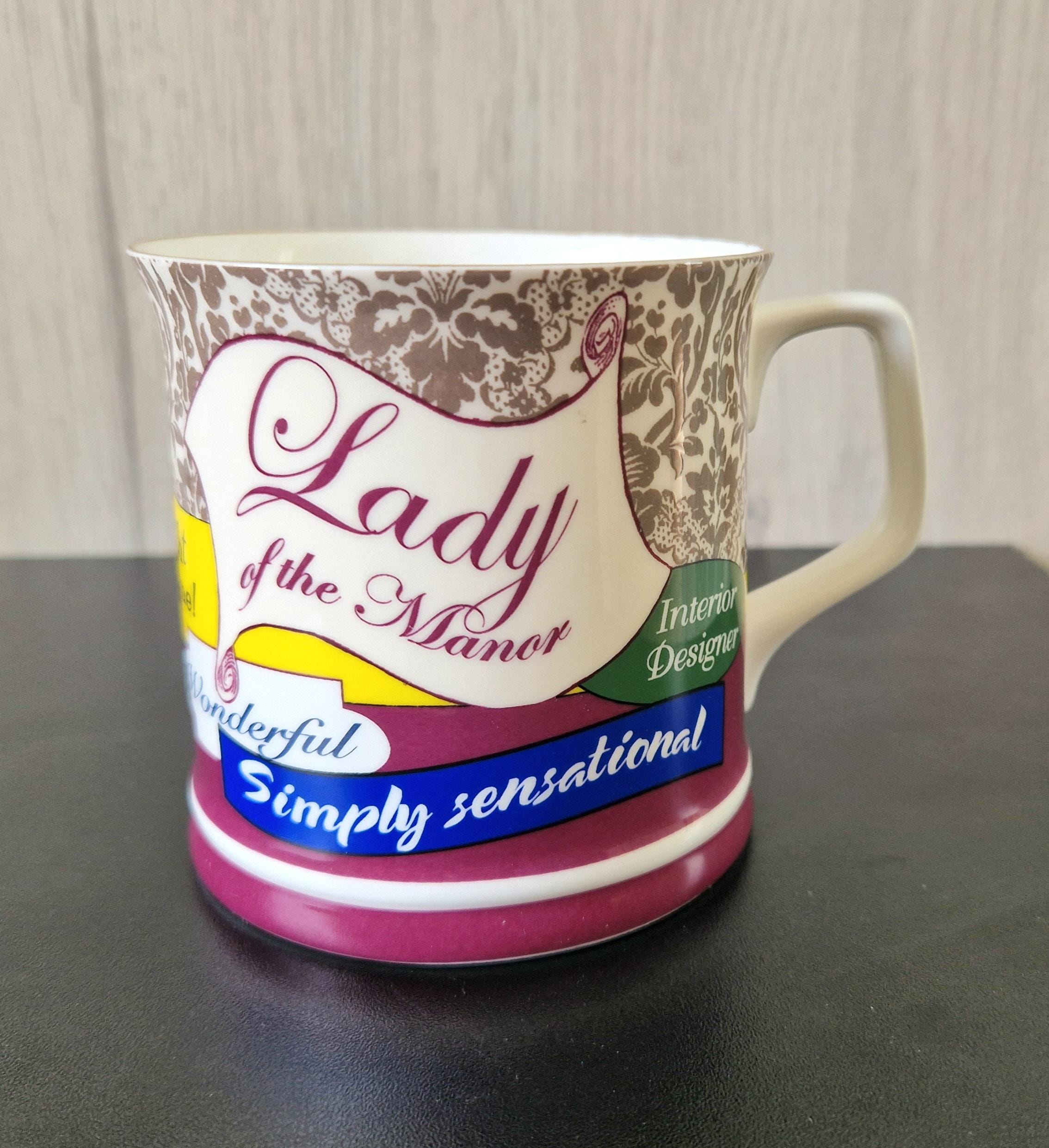 Vintage Past Times Fine Bone China Master & Lady Of The House Coffee Mugs