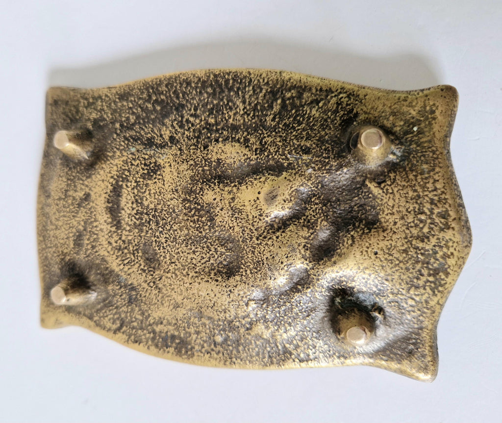 Antique Art Nouveau Jugendstil Heavy Cast Brass Sleeping Lady & Putti Pin Dish