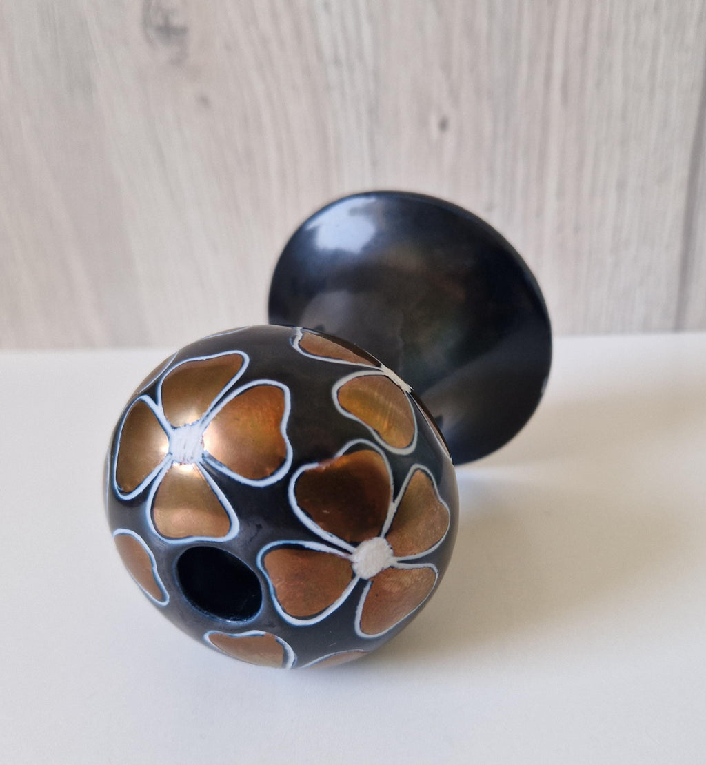 Arabia Finland 'Gabriel' Floral Motif Candle Holder by Olli Vasa - A Rare Edition 1993