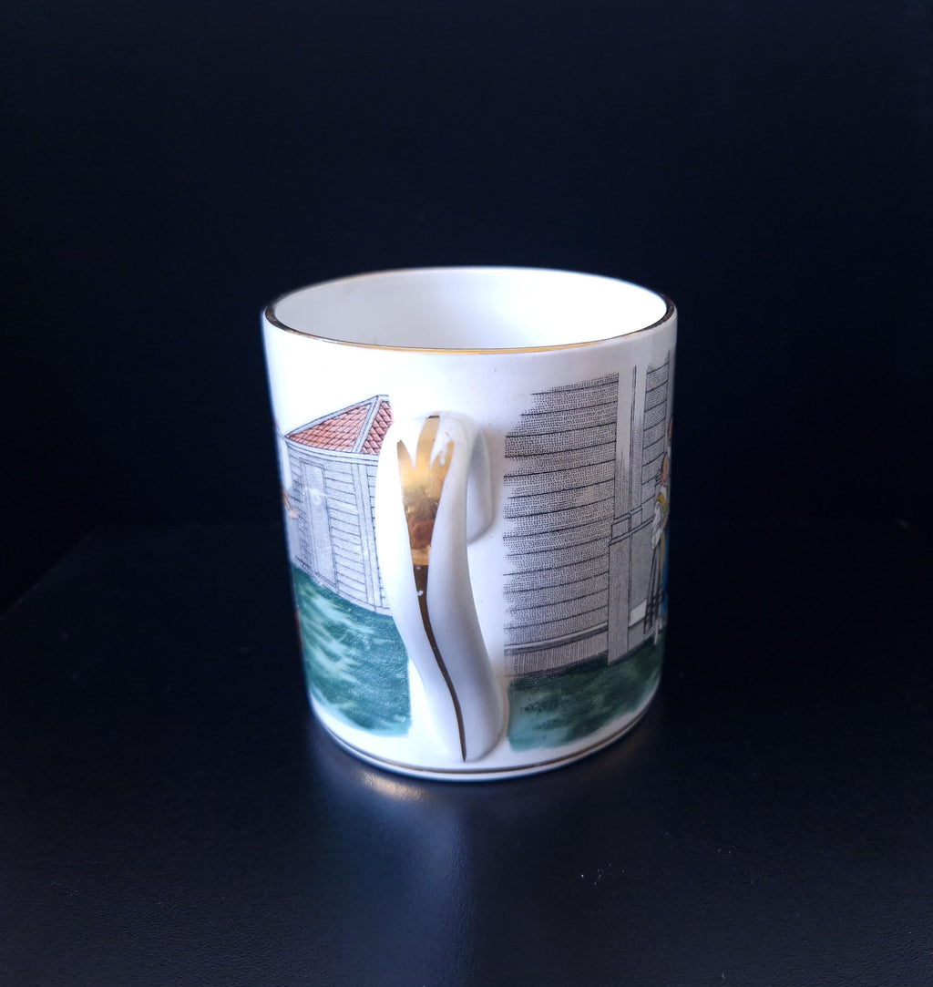 Egersunds Fayancefabrik "Brudefølge Fra Sondmor" Norwegian Antique Ceramic Tankard Mug