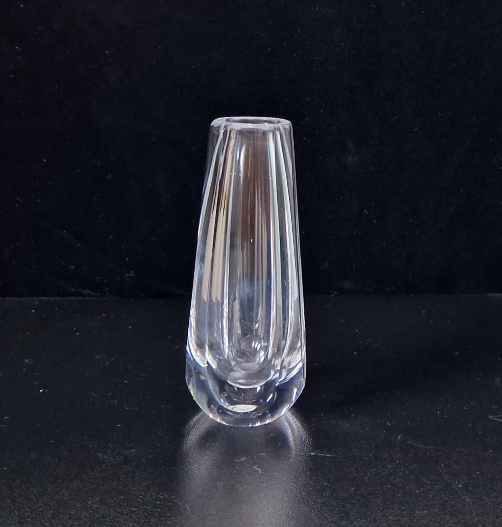 Vintage Orrefors Crystal Teardrop Glass Posy Vase 11cm #2675