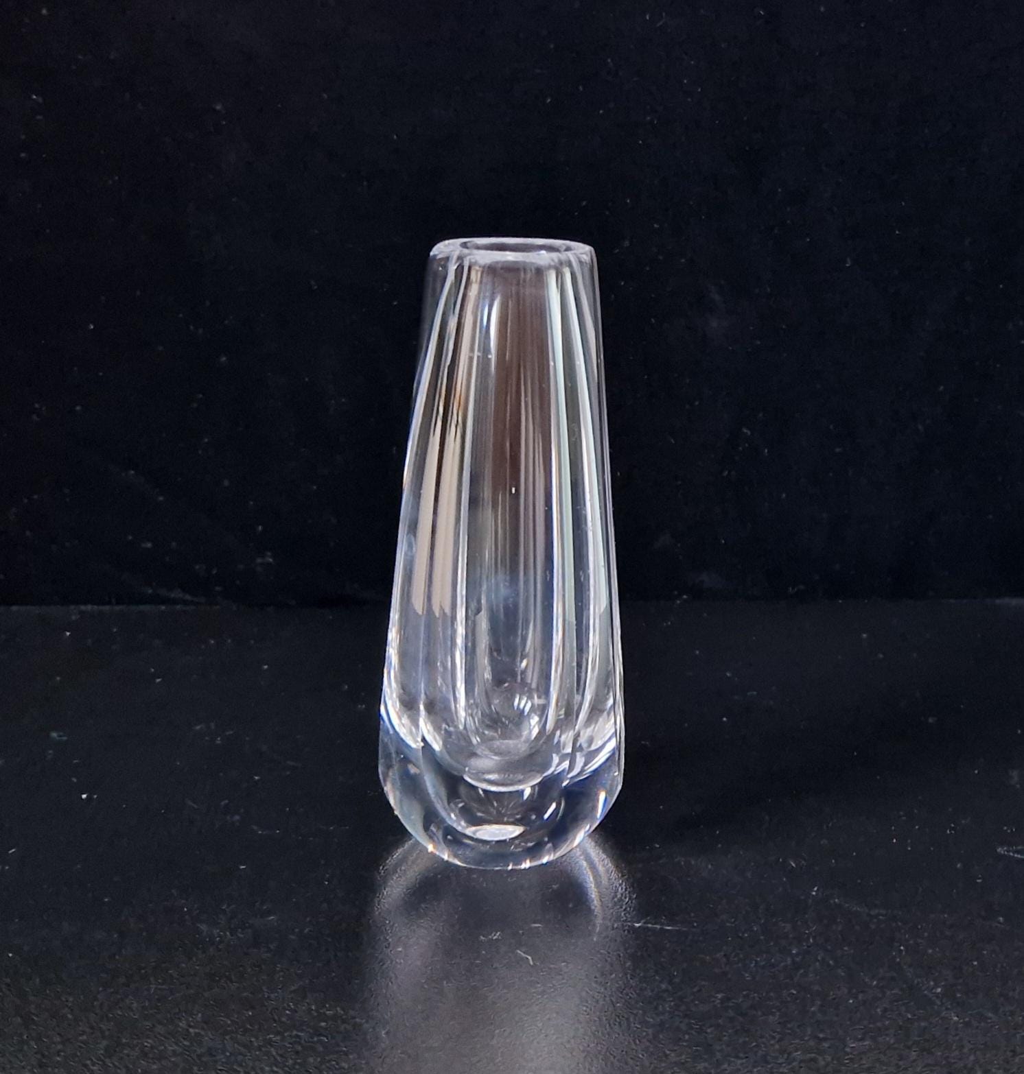 Vintage Orrefors Crystal Teardrop Glass Posy Vase 11cm #2675