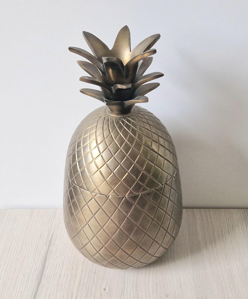Vintage 1980s Extra Large Gold Metal Pineapple Ice Bucket 30cm