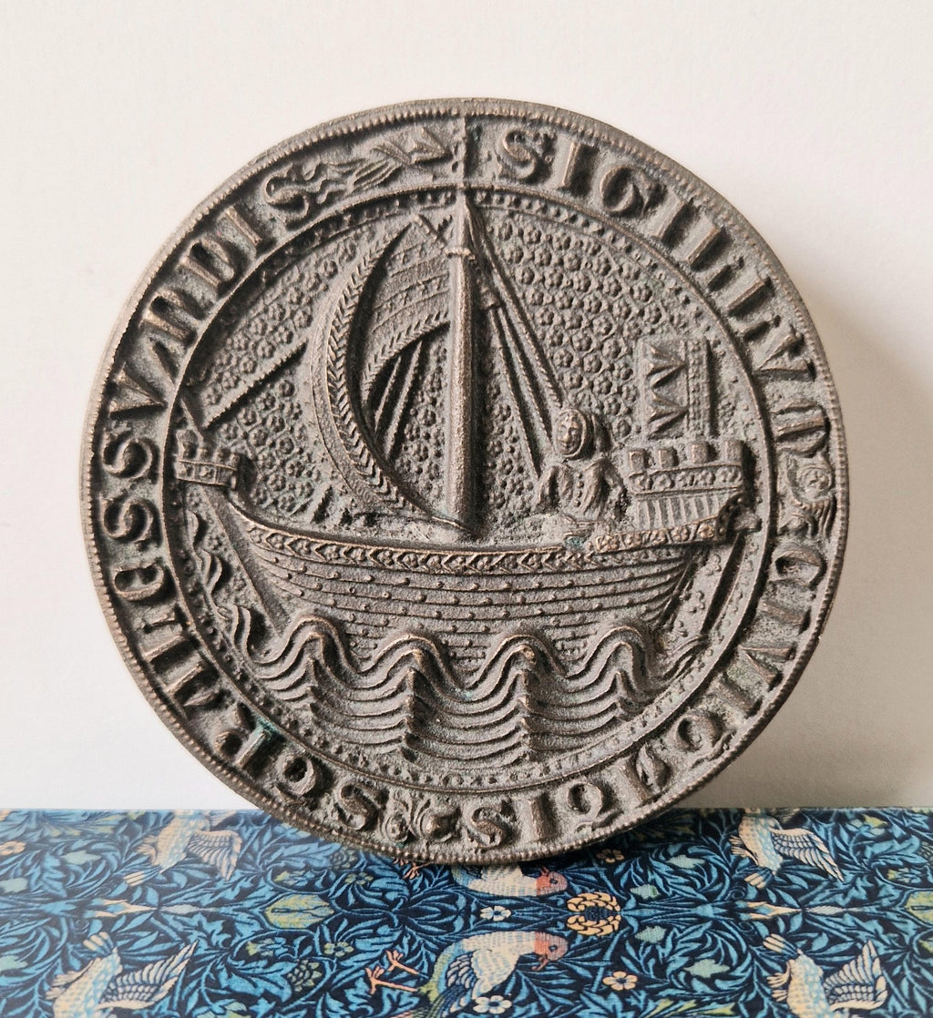 Rare Stralsund Hanseatic League Medieval 1329 Solid Cast Bronze Seal Reproduction 991g