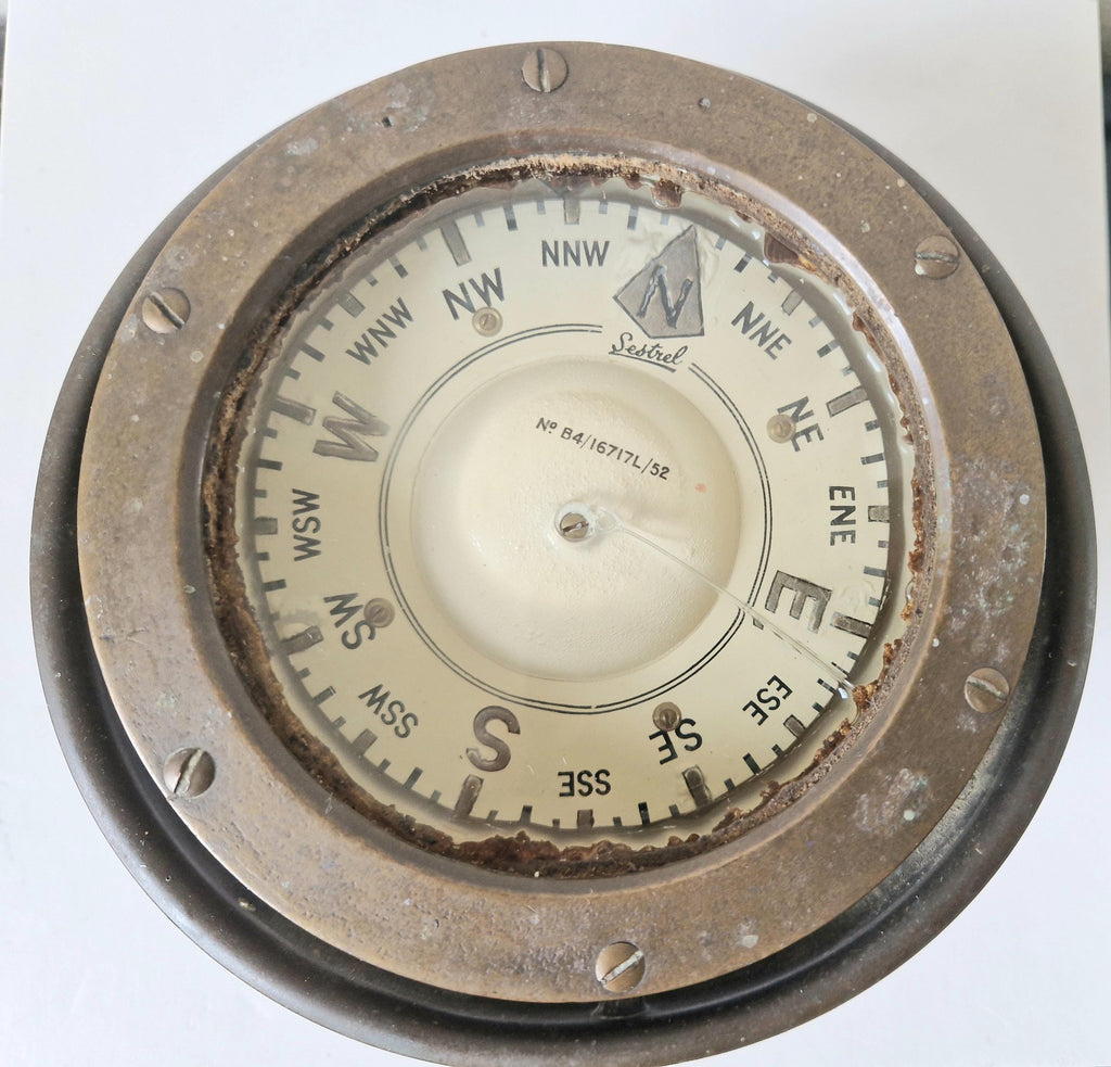 Vintage Seastrel Genuine B4 1950's Alcohol-Filled Brass Ship's Binnacle Compass