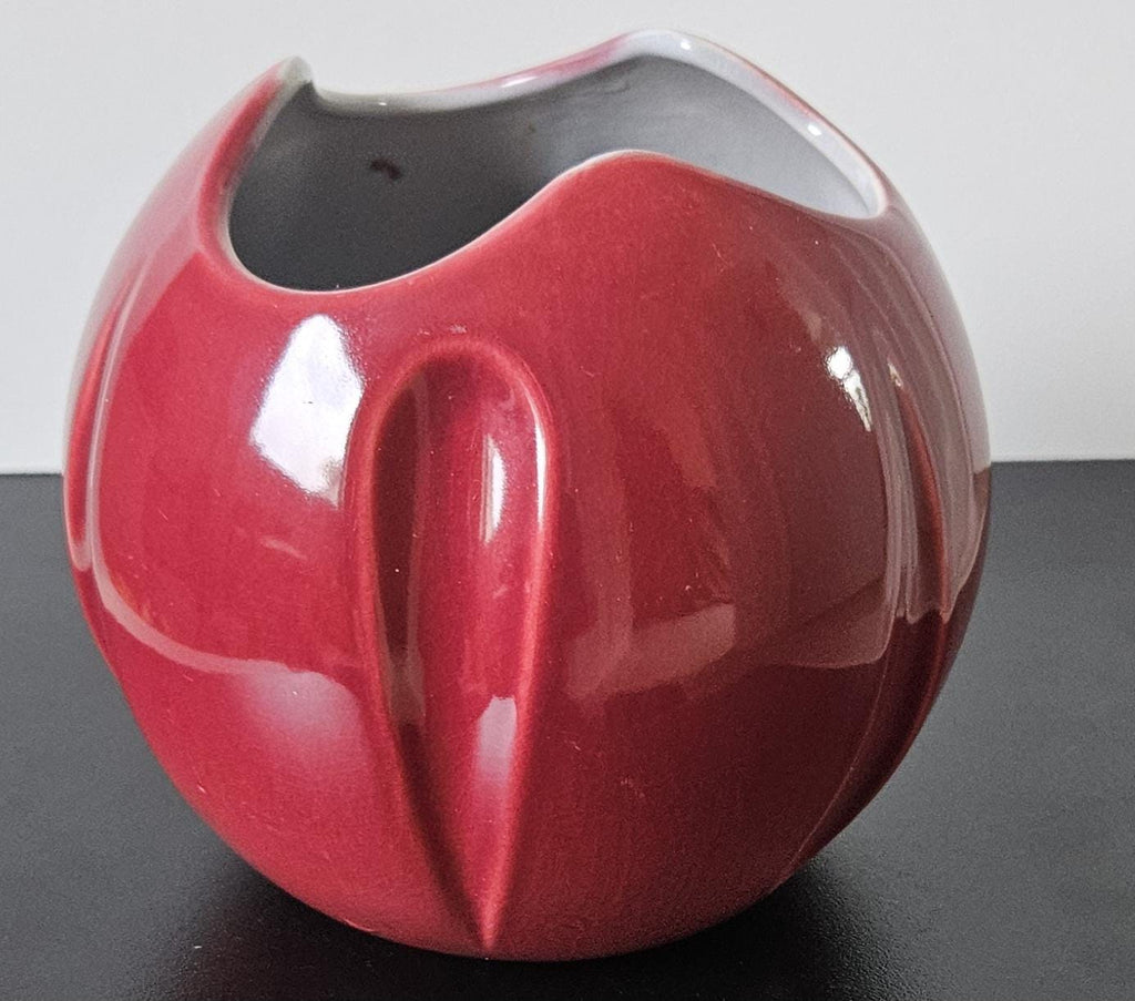 Vintage Art Deco Style Globe Vase Cerise Tulip Vase Made in England
