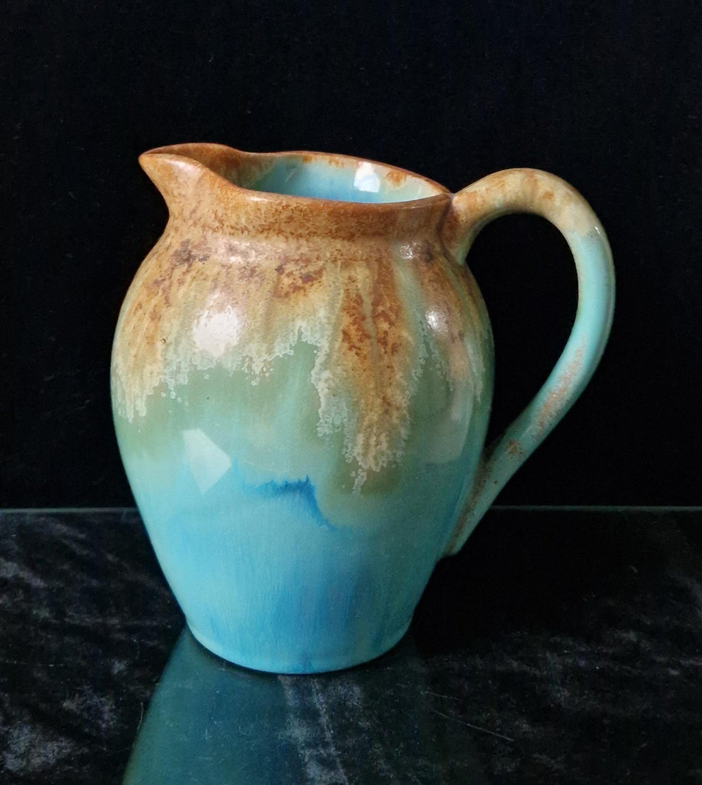 Antique Art Nouveau Rambervillers Glazed Pottery Pitcher, Early 20th Century