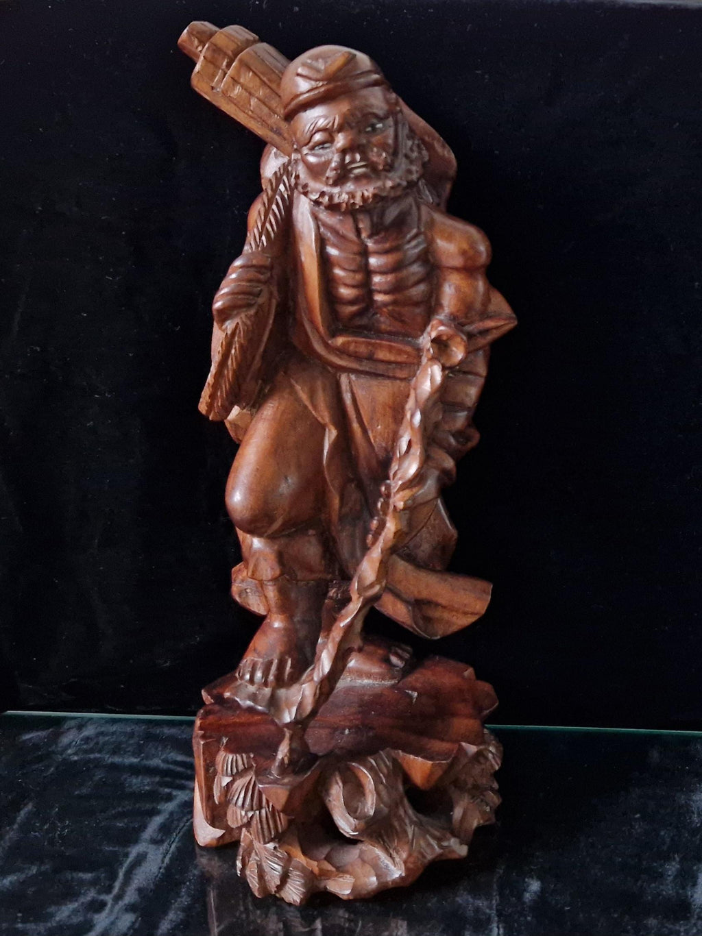Antique Li Tieh Kuai Chinese Boxwood Root Carving Spirit Traveler Of The Eight Immortals Figure