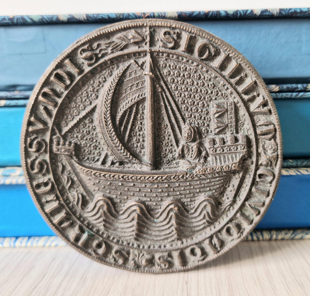 Rare Stralsund Hanseatic League Medieval 1329 Solid Cast Bronze Seal Reproduction 991g