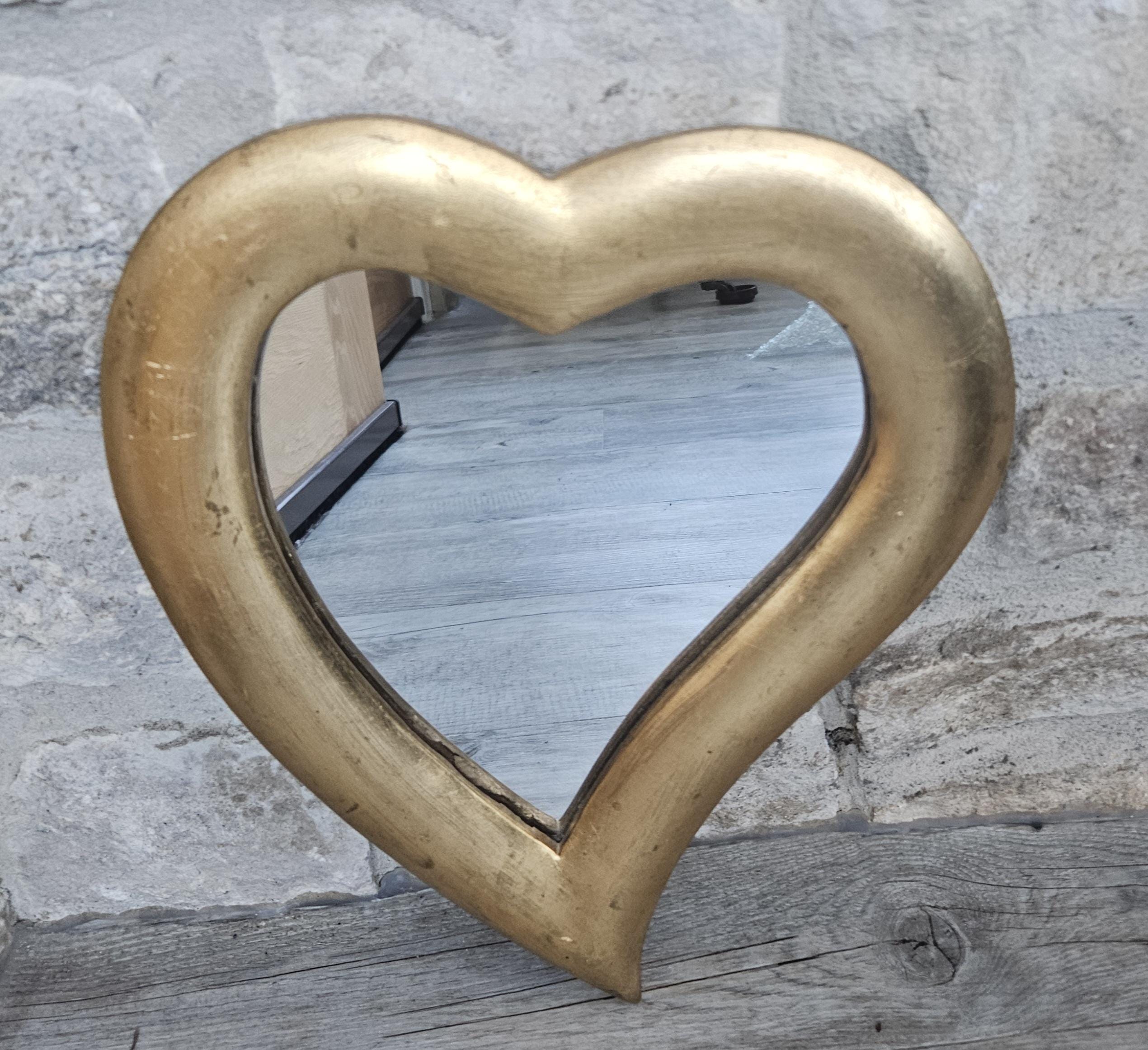 Vintage Gold Framed Heart Wall Mirror 31cm X 27cm
