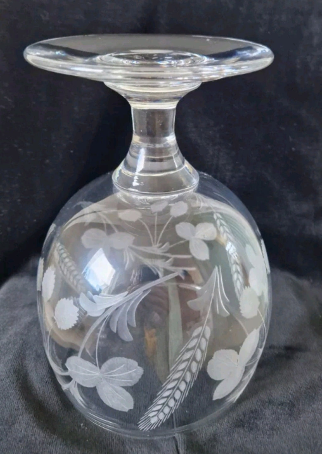 Antique Fine Engraved 19th Century Hops & Barley Enlarged Serving Rummer c1840