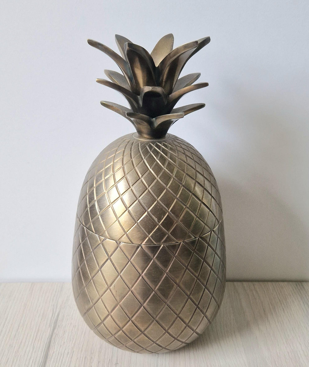 Vintage 1980s Extra Large Gold Metal Pineapple Ice Bucket 30cm