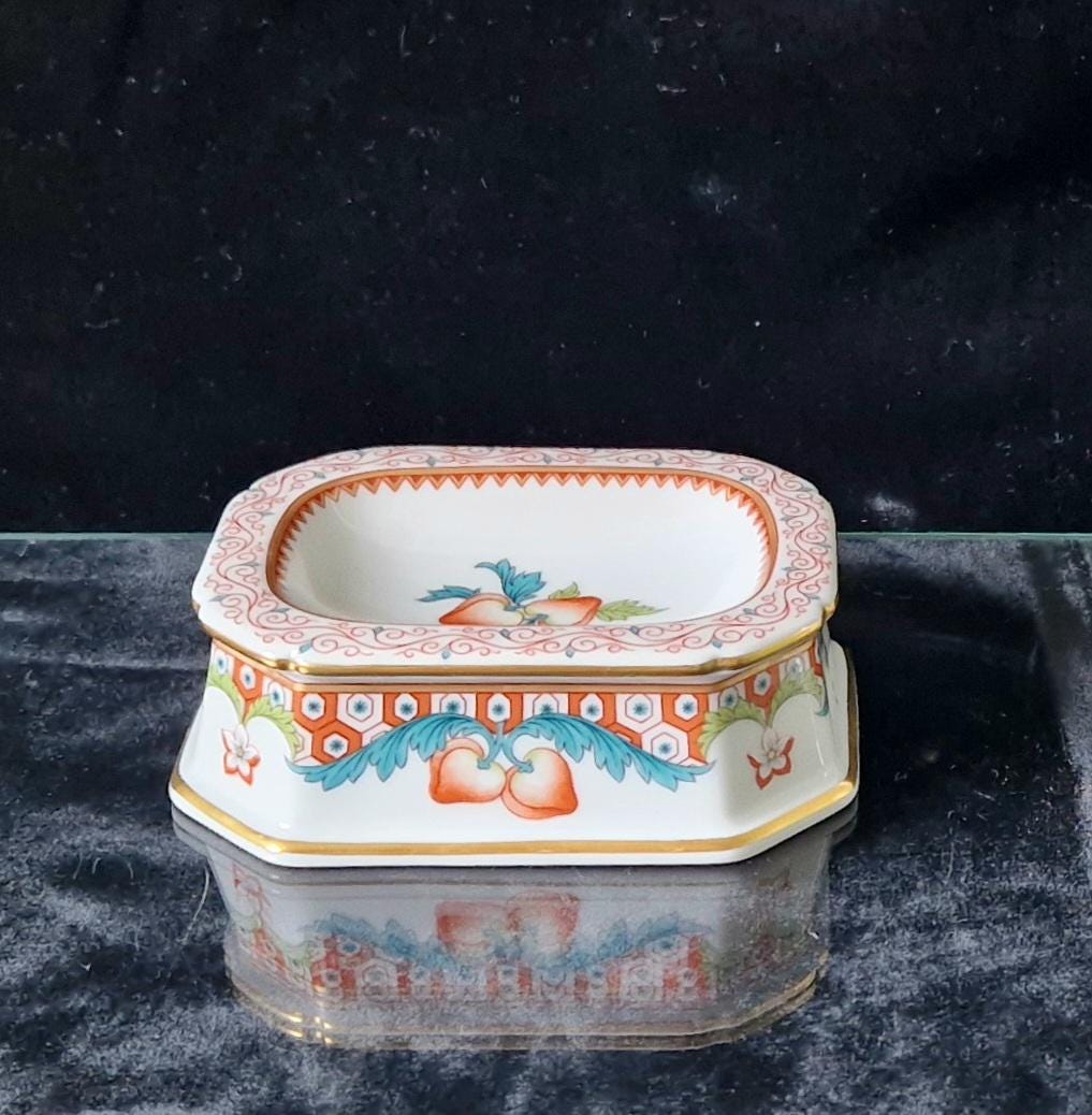 Vintage Vista Alegre Salt Open Table Trencher Fruit & Gilt Pattern