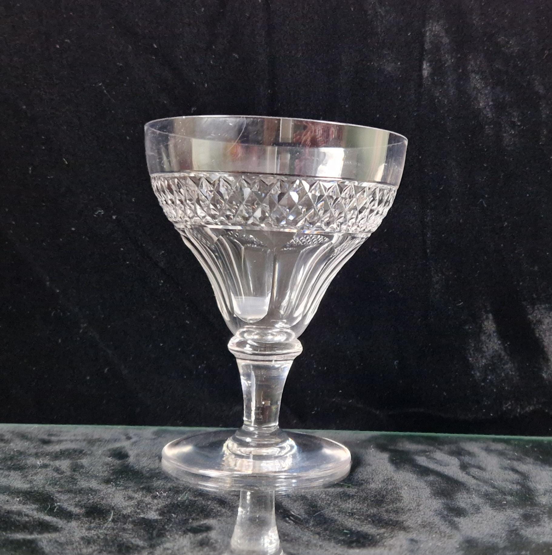 Antique Victorian Pan Top Bowl Diamond Cut Crystal Rummer Glass