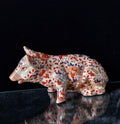 Imari Pattern Chinese Ceramic Floral Seated Pig Figure Ornament 18cm Antique