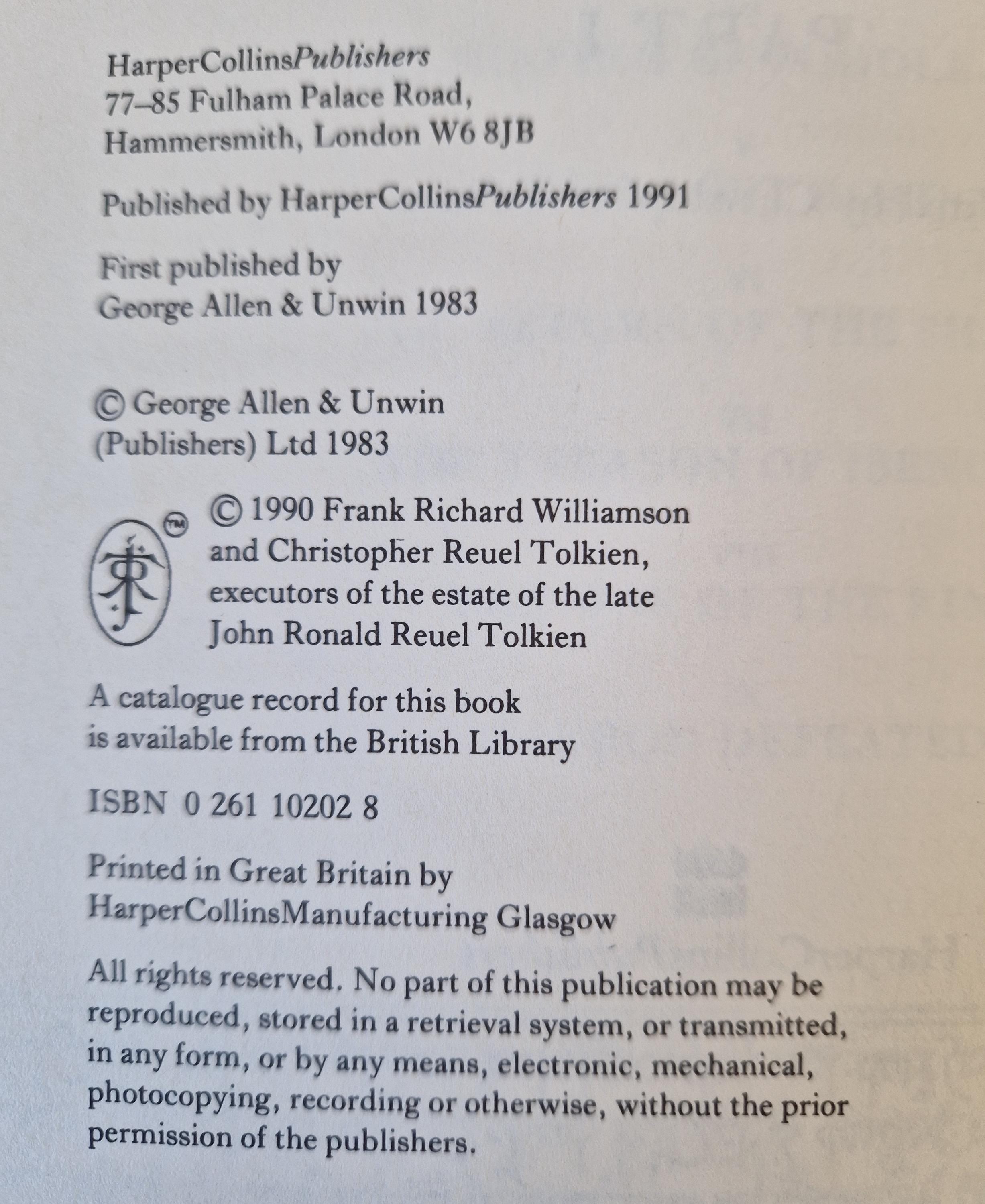 J.R.R. Tolkien: The Book Of Lost Tales 1, 1st Edition Hardcover