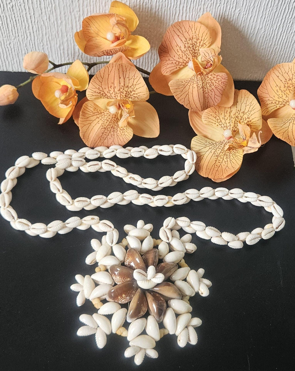 Vintage Huge Oversized Cowrie Shell Pendant Necklace Statement Boho Huge Oversized Pendant 1970s Style Hawian