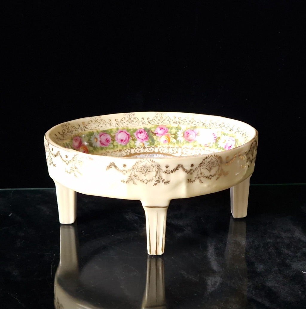 Royal Vienna Style Four Footed Oval Aurora Apollo Chariot Vintage Candy Dish