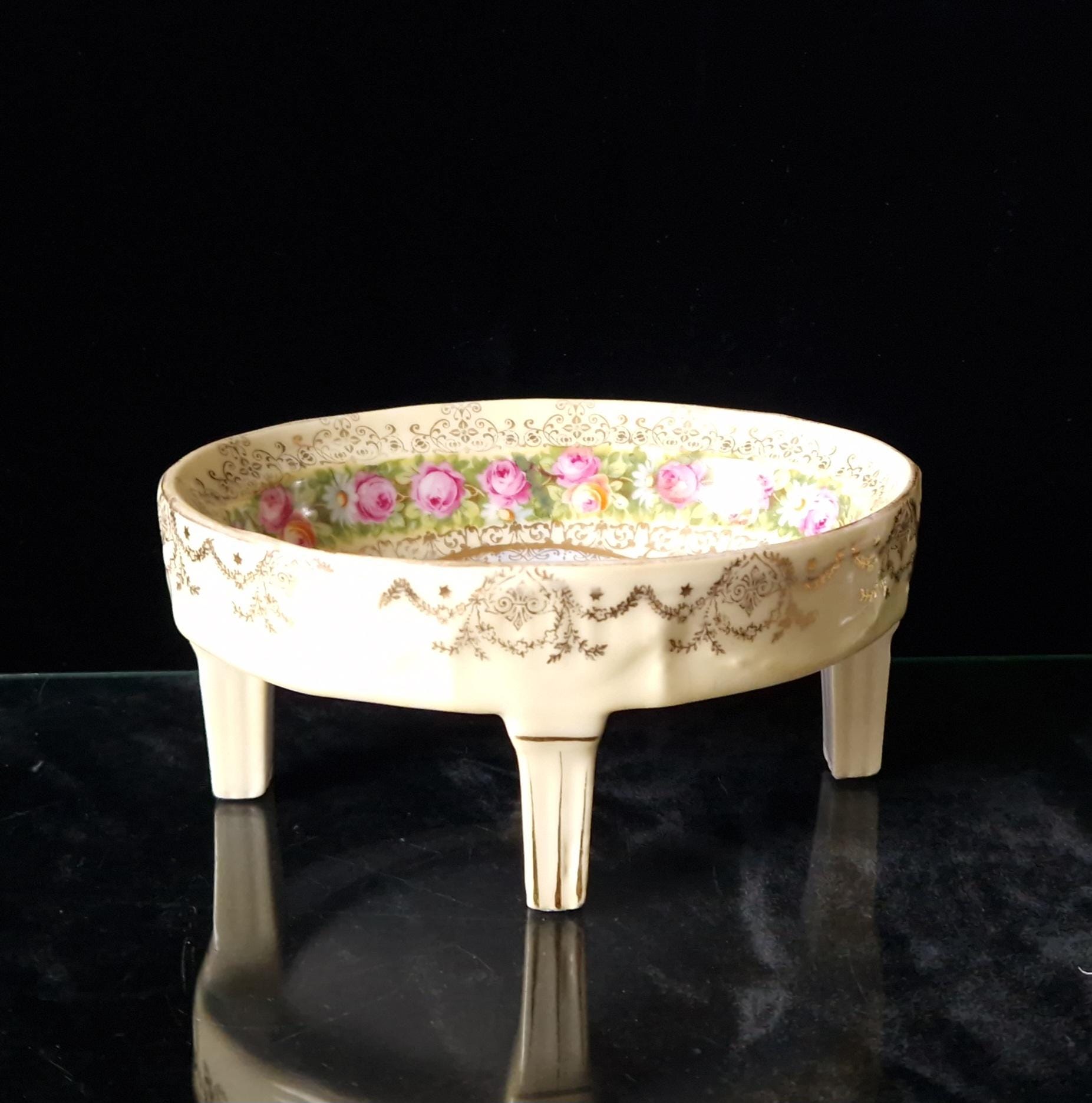Royal Vienna Style Four Footed Oval Aurora Apollo Chariot Vintage Candy Dish