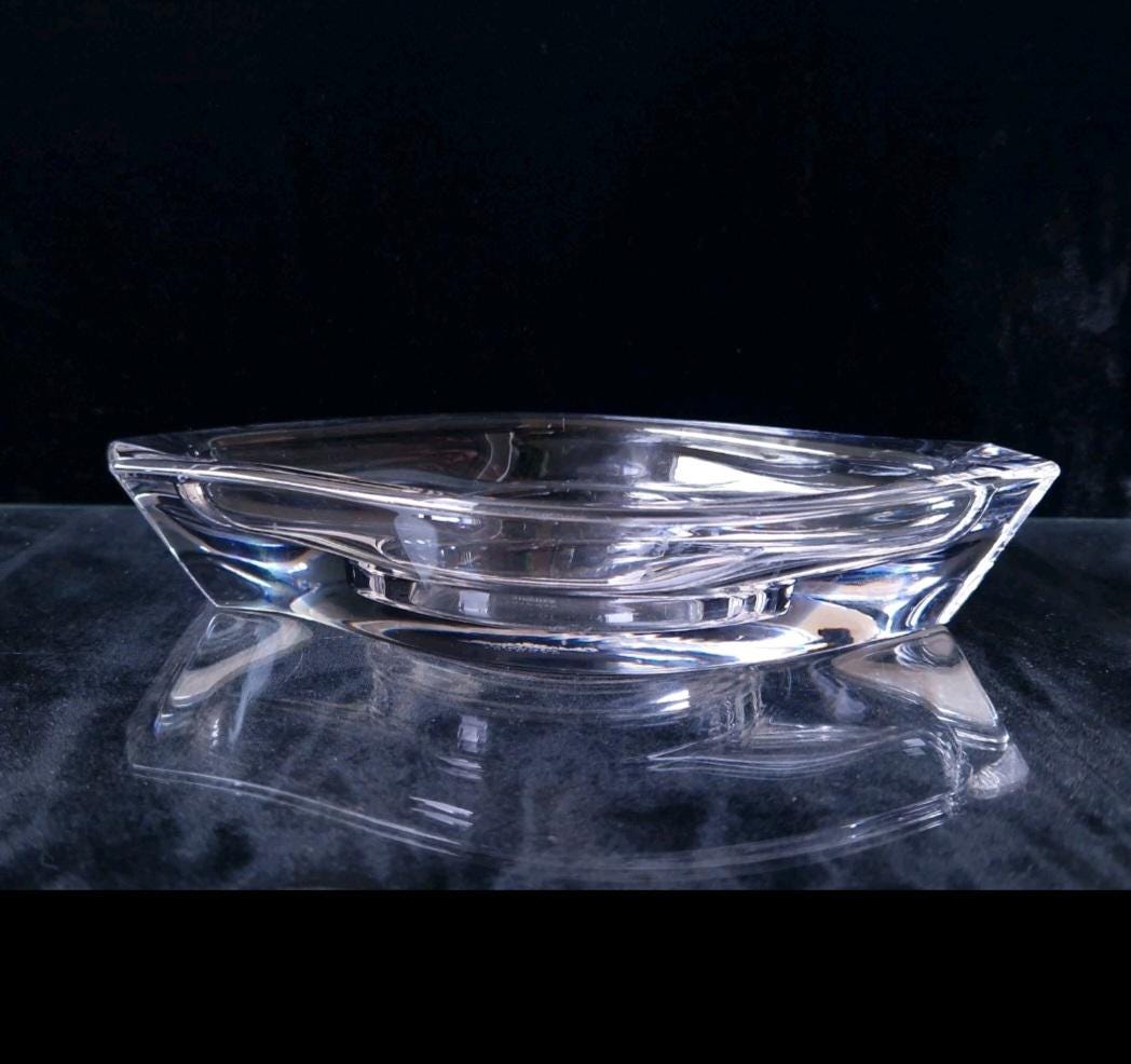 Vintage Rosenthal Lead Crystal Candle Holder: Horizon Trinket Tray