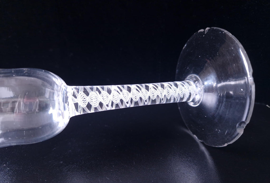 18th Century Wine Glass, Opaque Airtwist Stem (Chipped Foot)