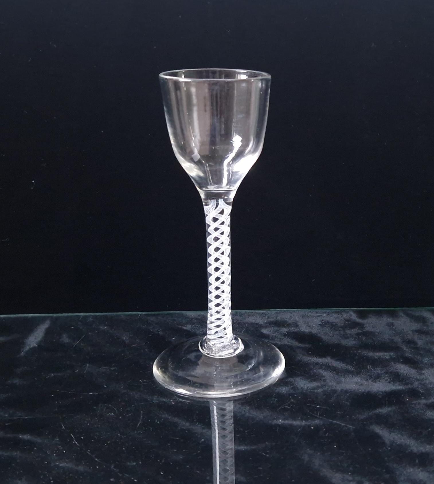 Georgian Opaque Twist Stem Wine Glass, c.1700s