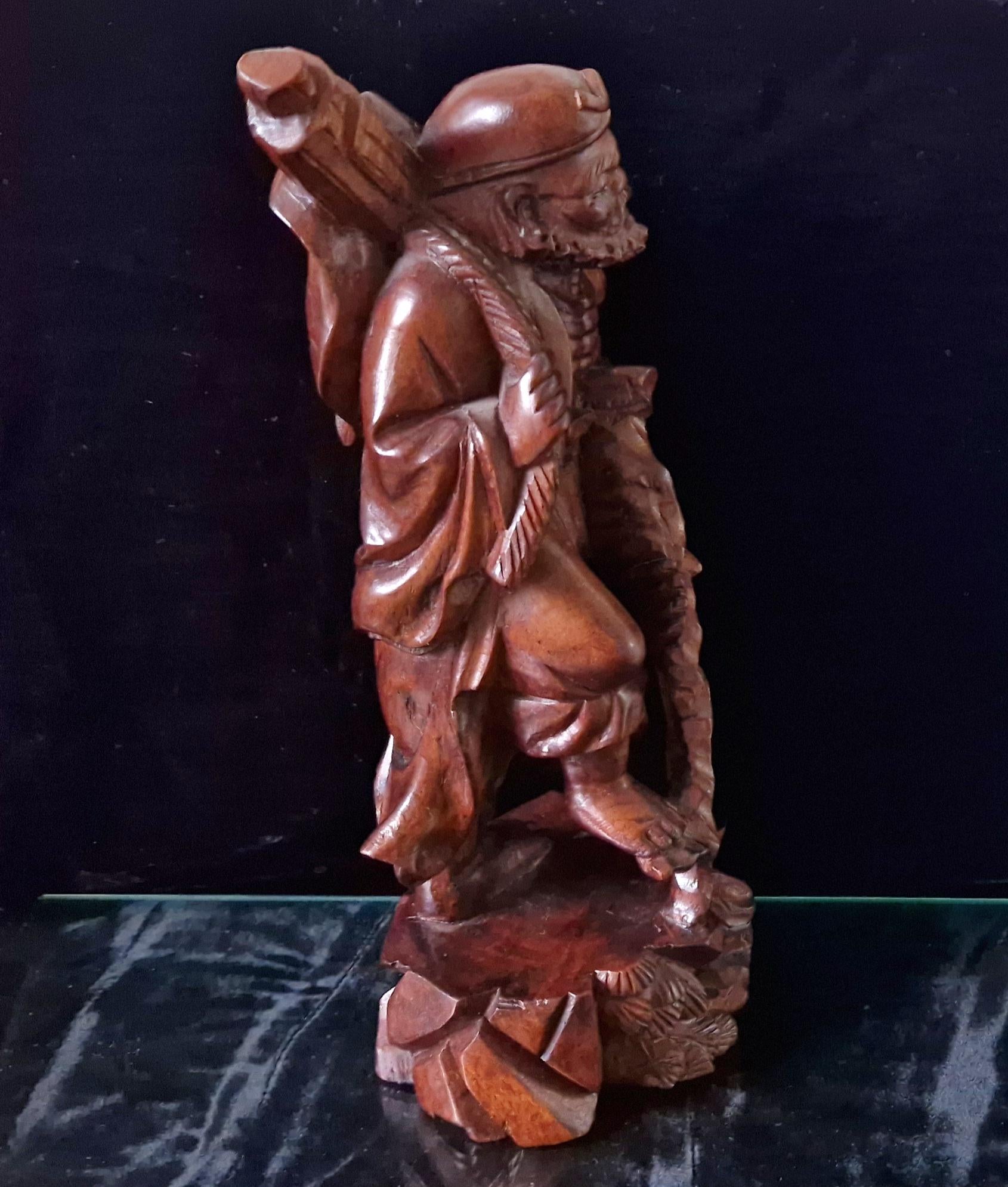 Antique Li Tieh Kuai Chinese Boxwood Root Carving Spirit Traveler Of The Eight Immortals Figure