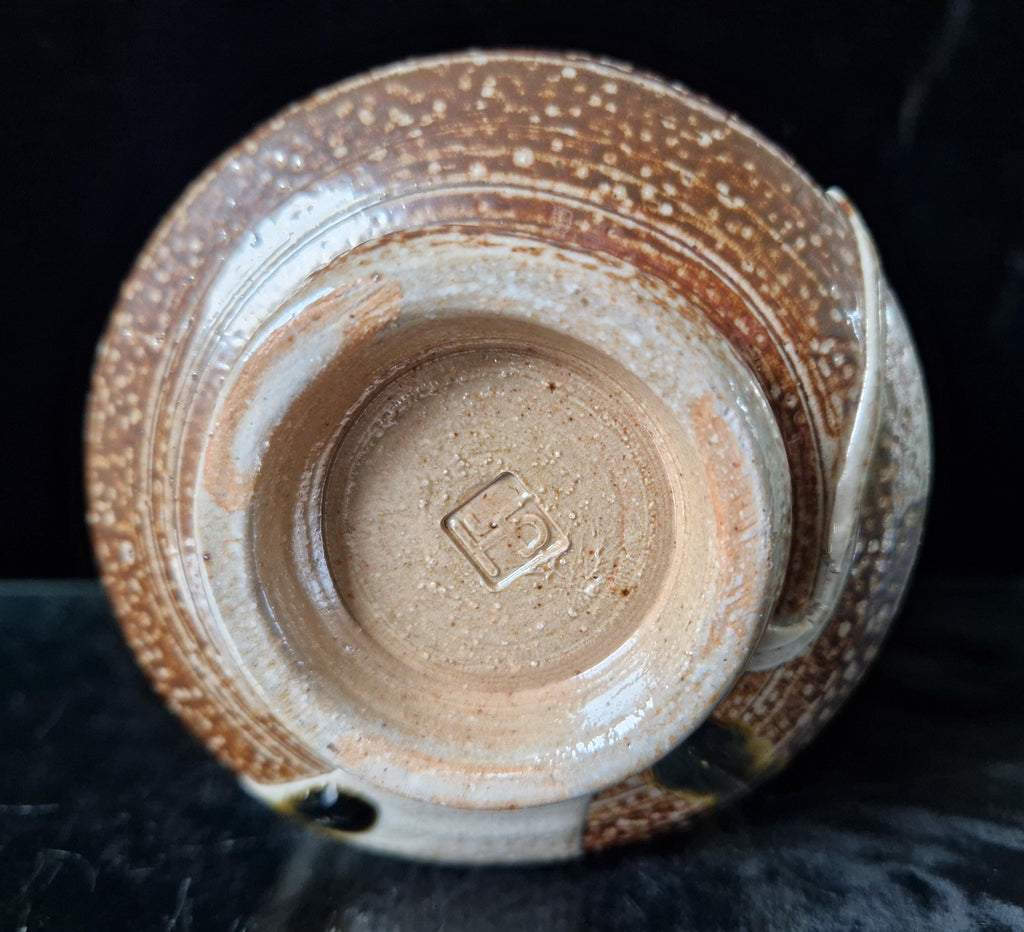 Shino Glaze Saki Set Oribe Ware Tokkuri Flask & Yunomi Cups