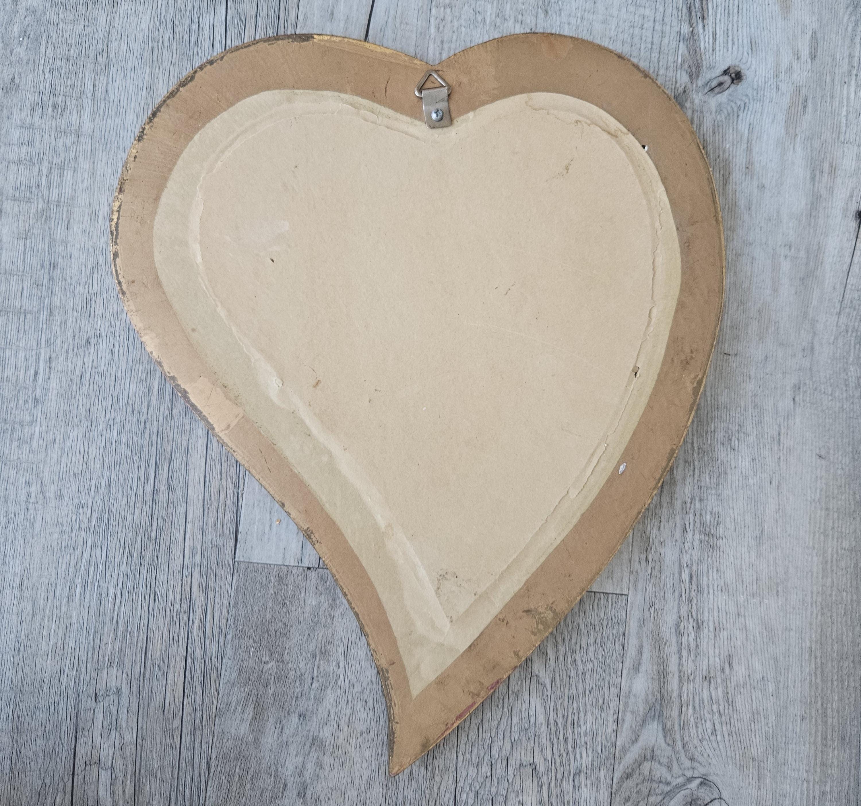 Vintage Gold Framed Heart Wall Mirror 31cm X 27cm